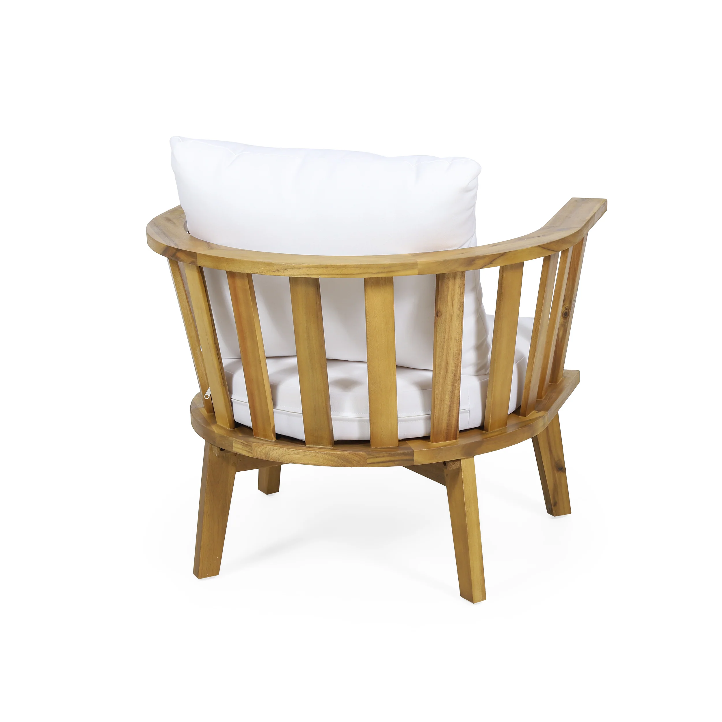 Walker Edison | Teak Acacia Wood Outdoor Patio Club Chair Set of 2 - Image 11