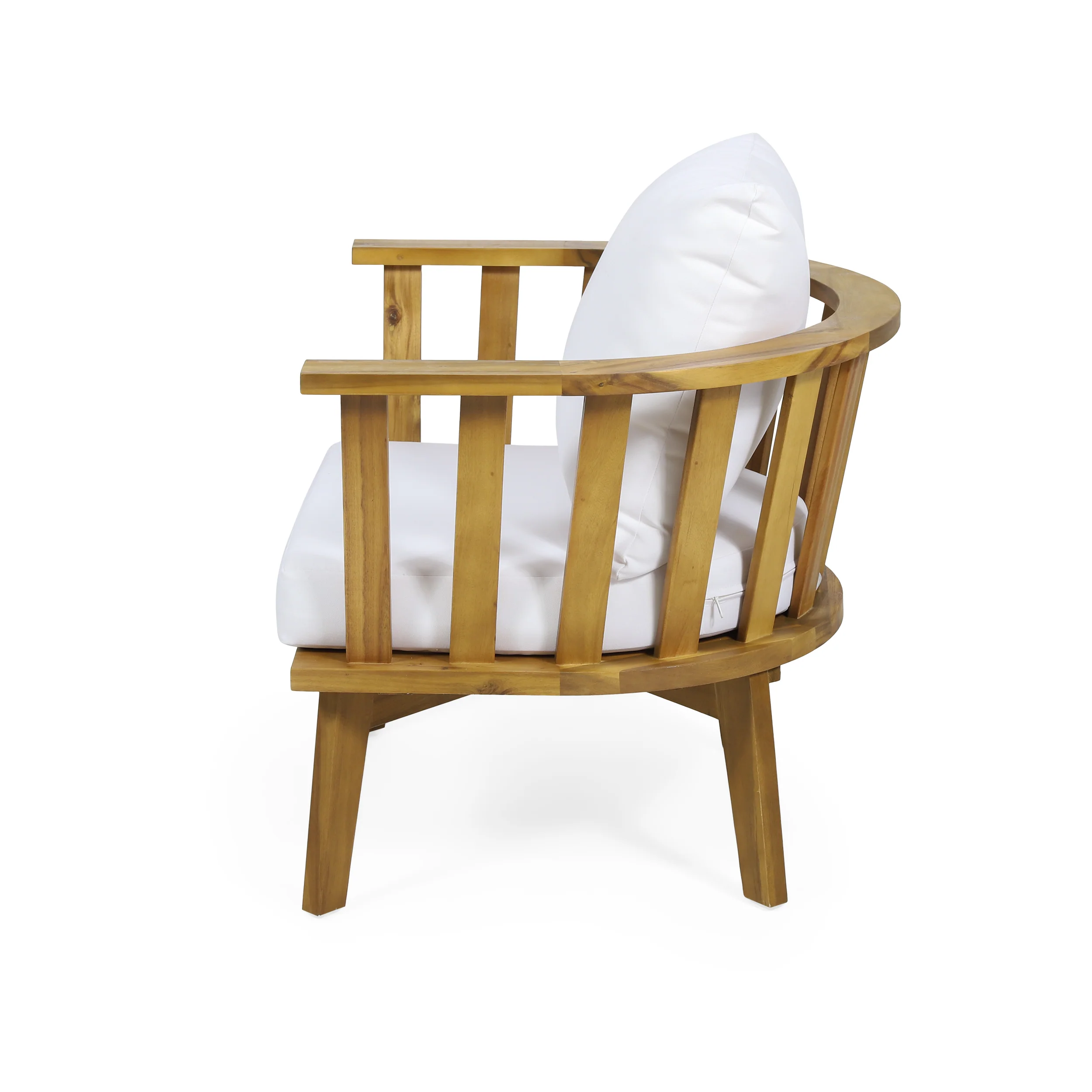 Walker Edison | Teak Acacia Wood Outdoor Patio Club Chair Set of 2 - Image 12