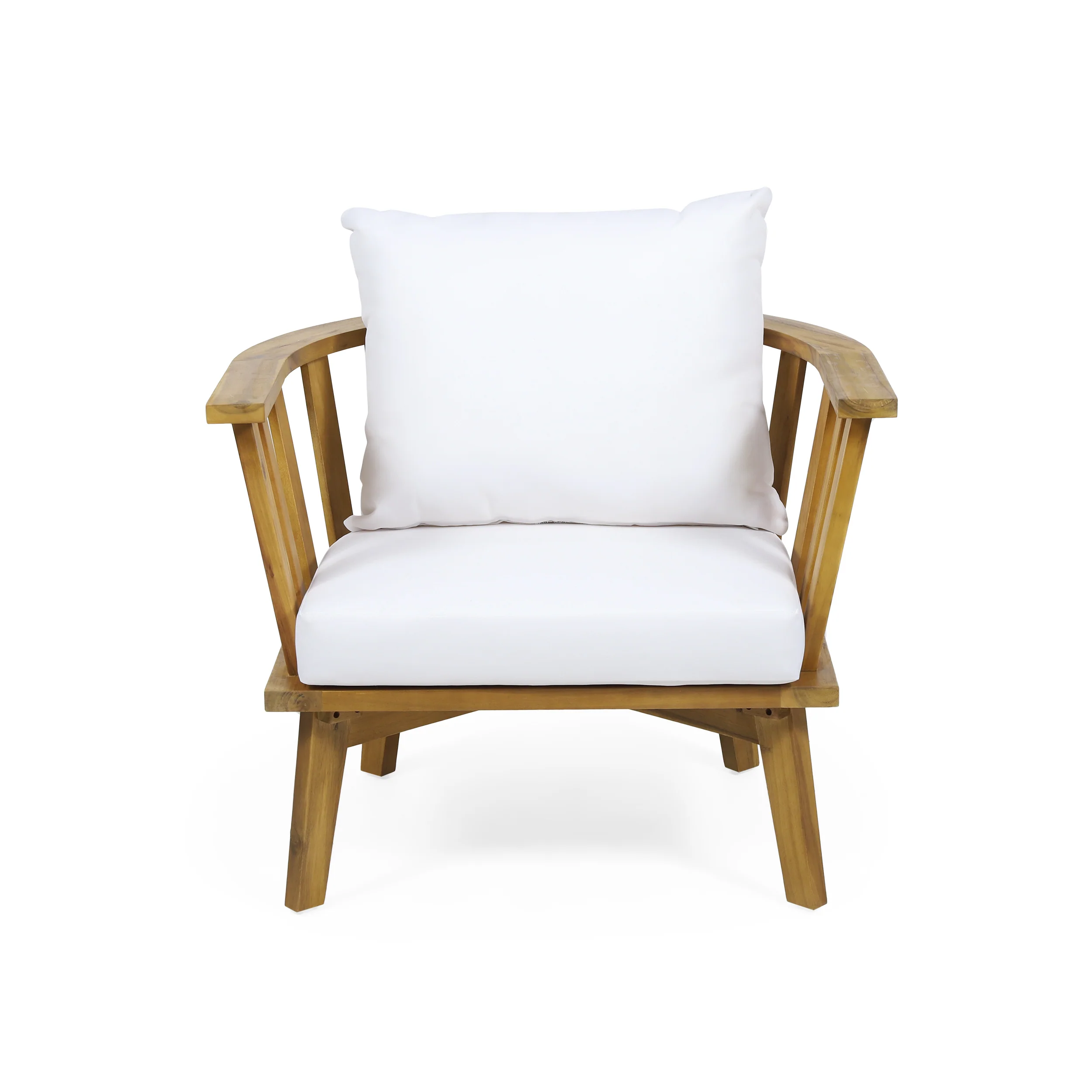 Walker Edison | Teak Acacia Wood Outdoor Patio Club Chair Set of 2 - Image 9