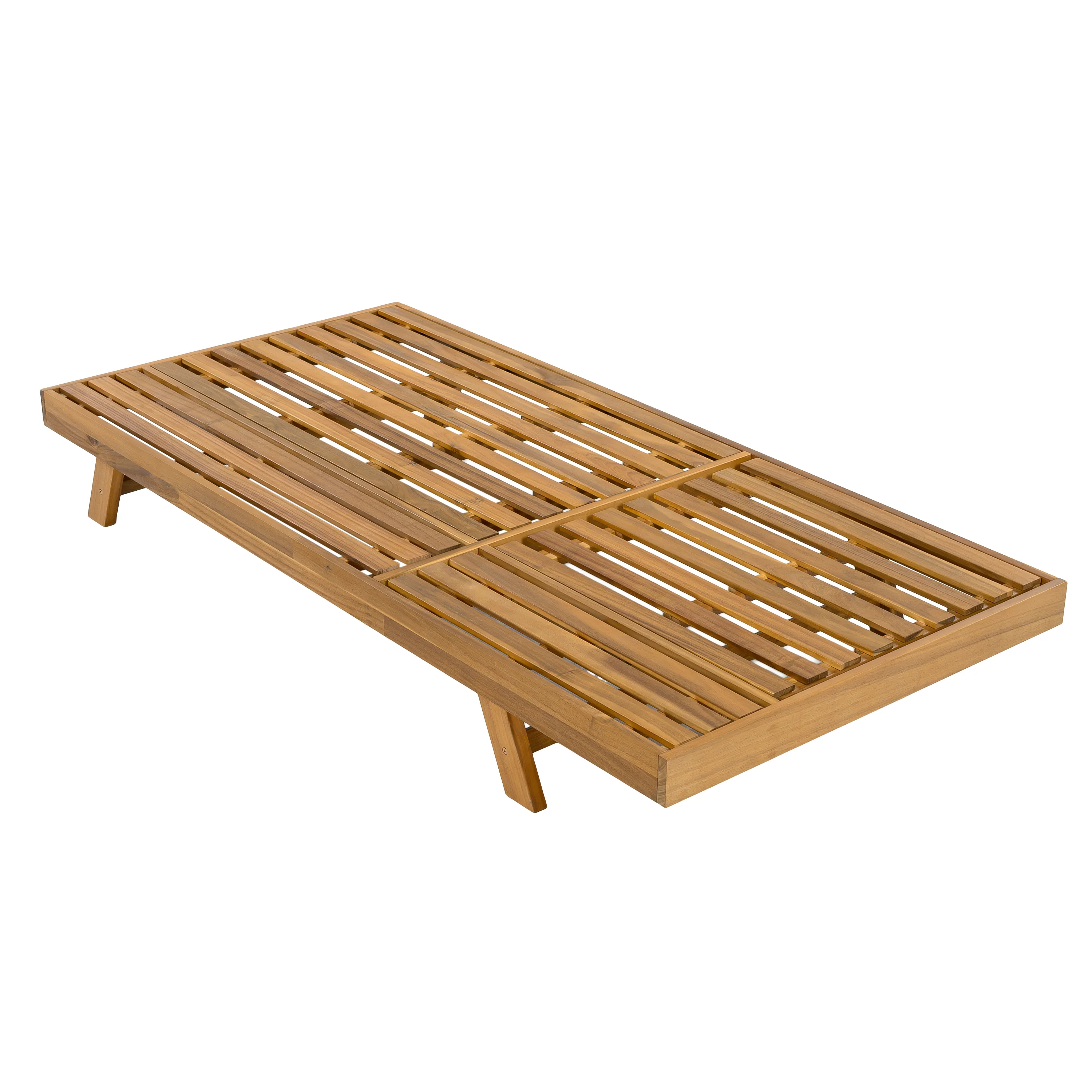Walker Edison | Teak Lounge Chaise Sunbed - Image 16