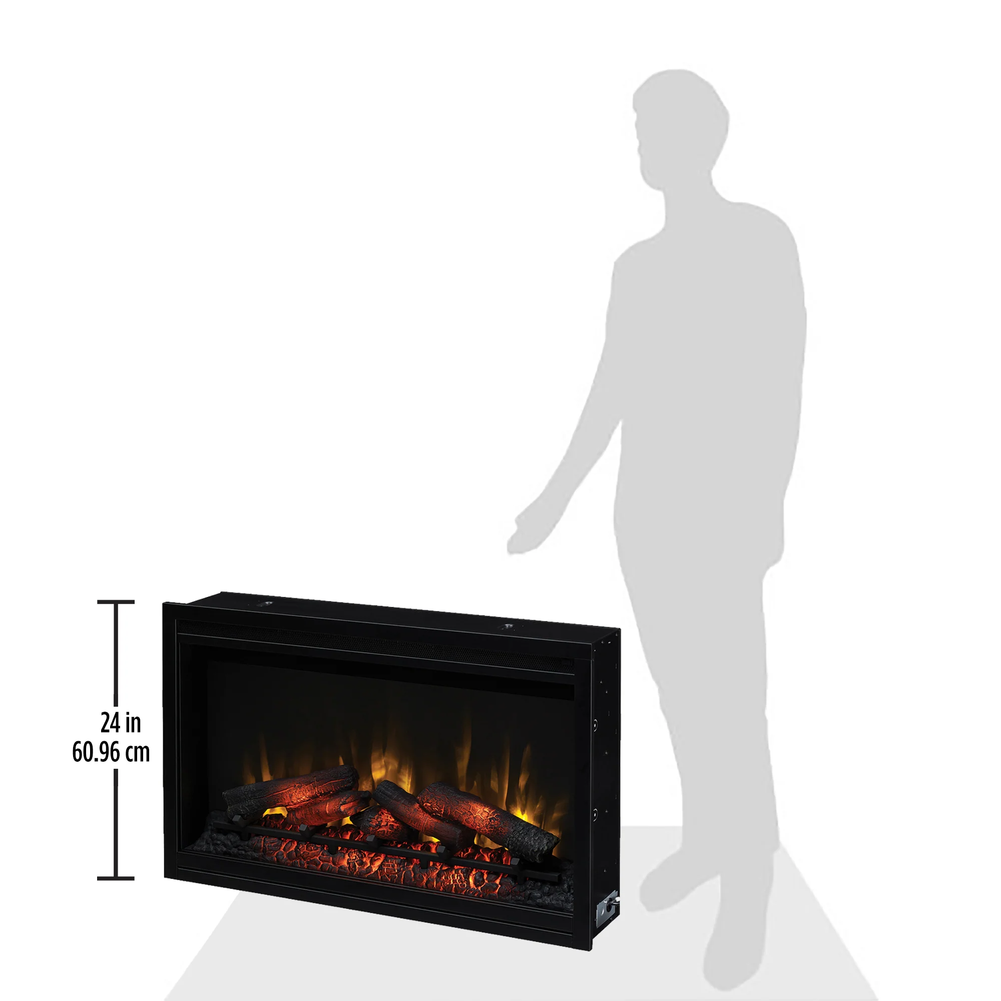 36” Recessed/Wall-Mount Traditional Electric Fireplace Insert with Remote - Image 3