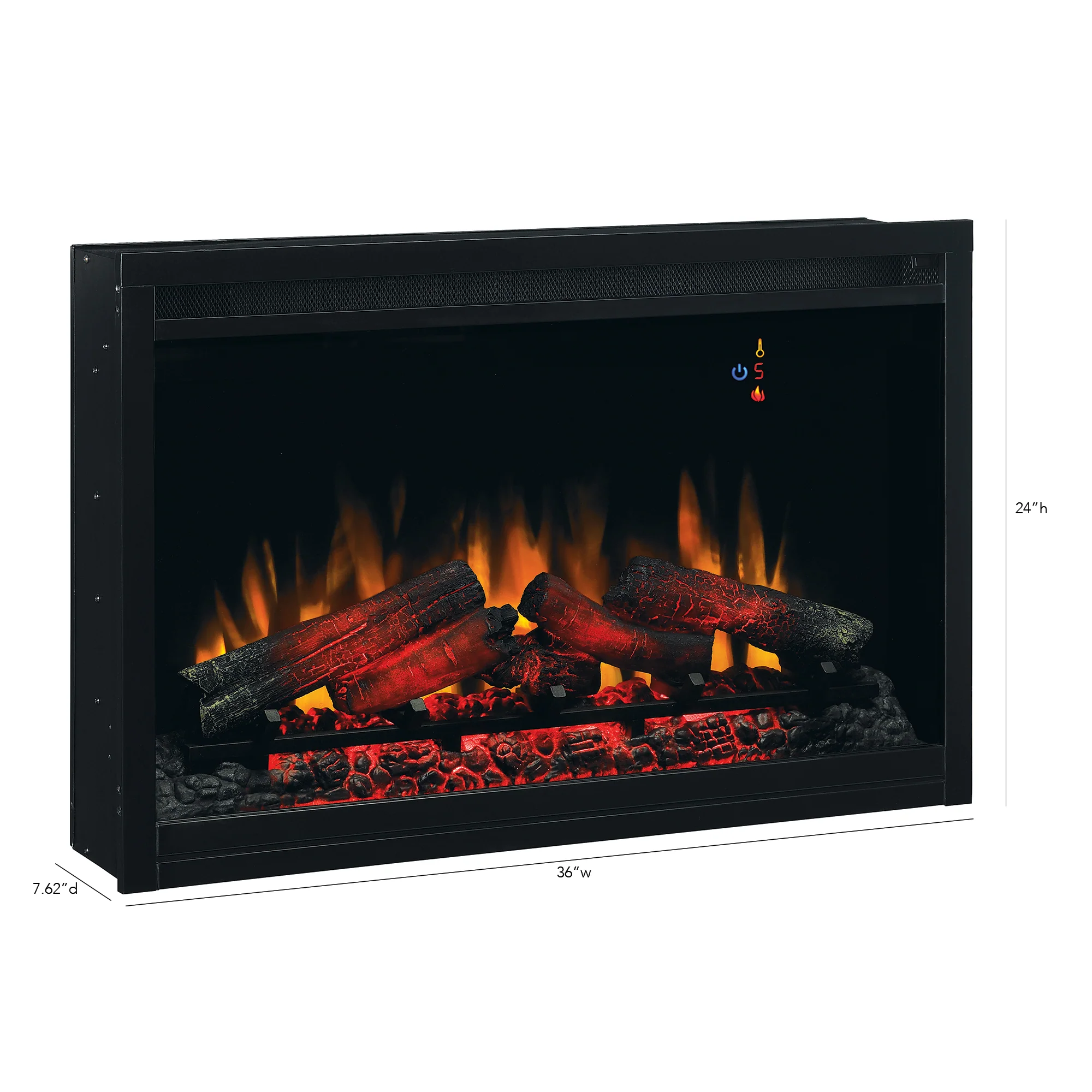 36” Recessed/Wall-Mount Traditional Electric Fireplace Insert with Remote - Image 7