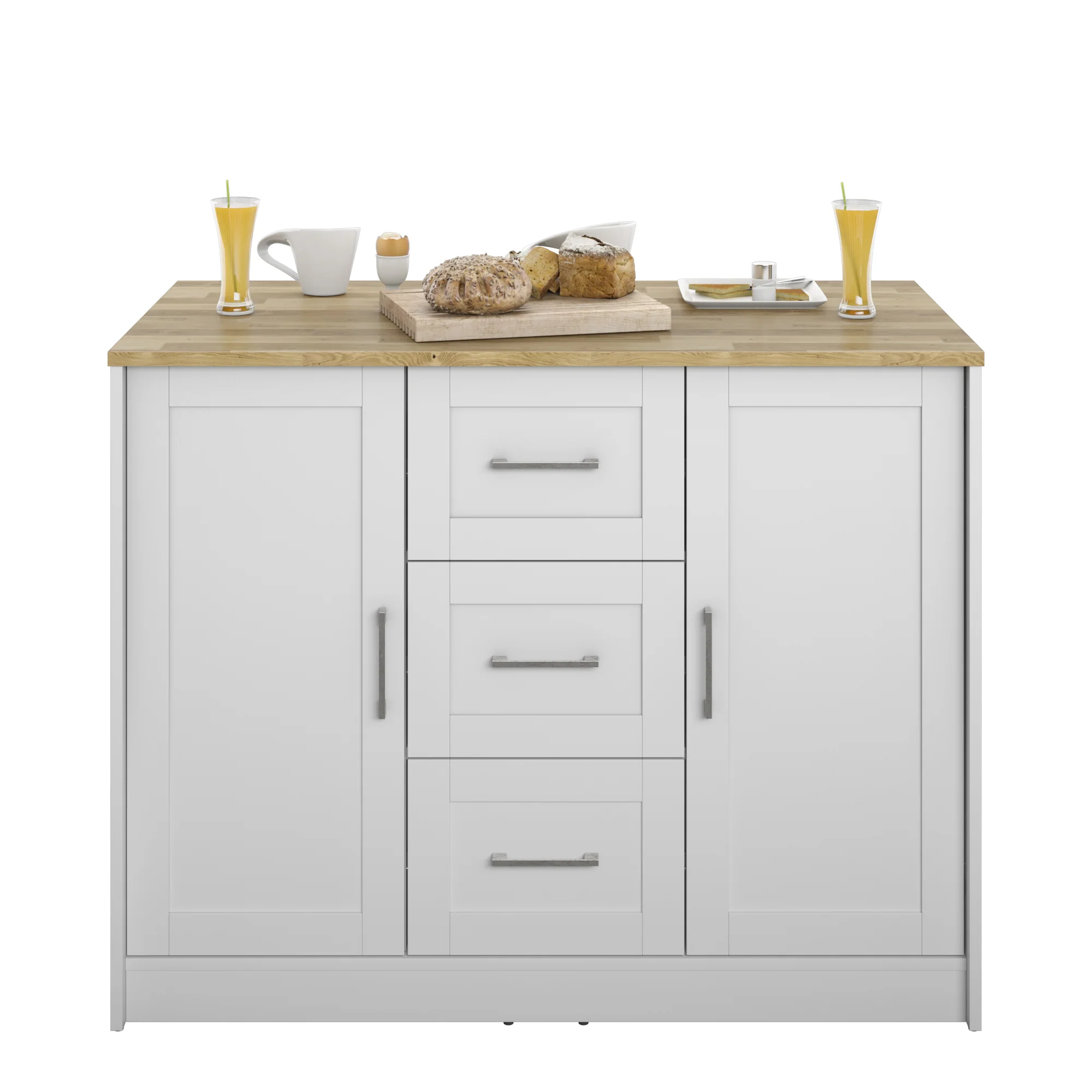 Classic Modern Kitchen Island with Butcher Block Top - Image 11