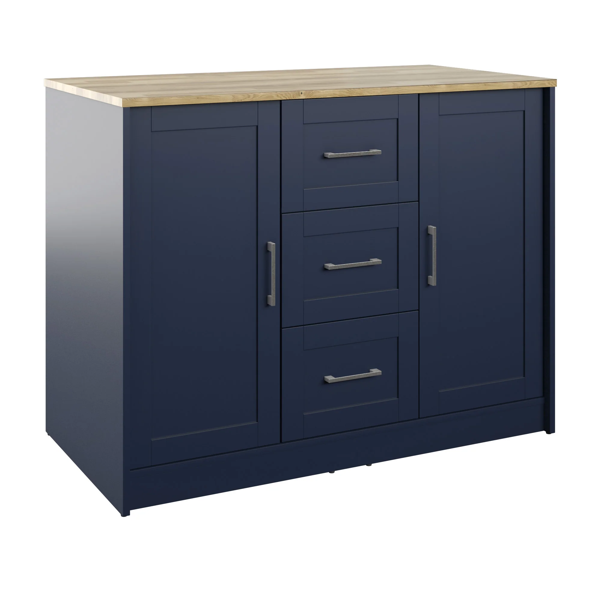 Classic Modern Kitchen Island with Butcher Block Top - Image 19