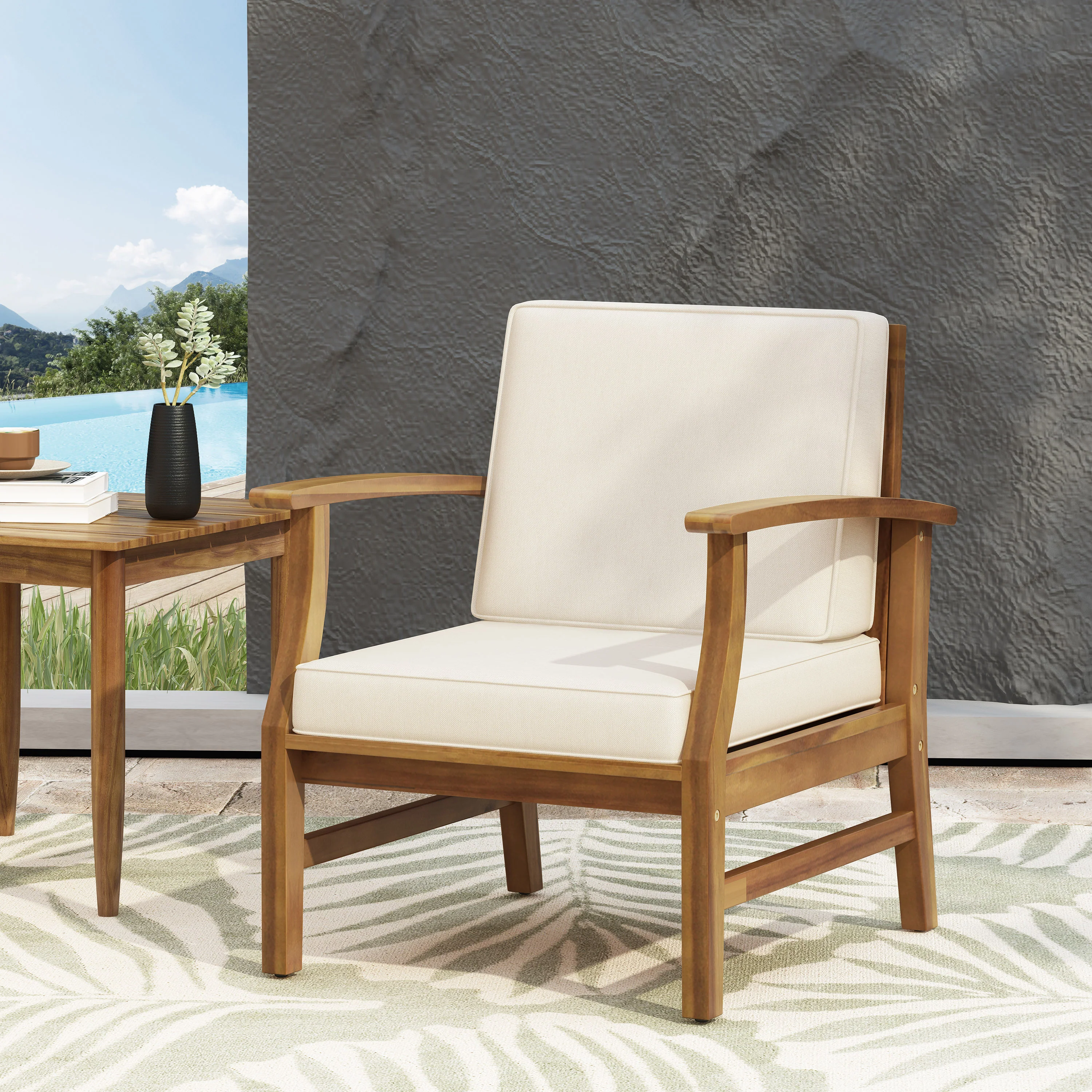 Walker Edison | Traditional Wood Club Chair - Image 4