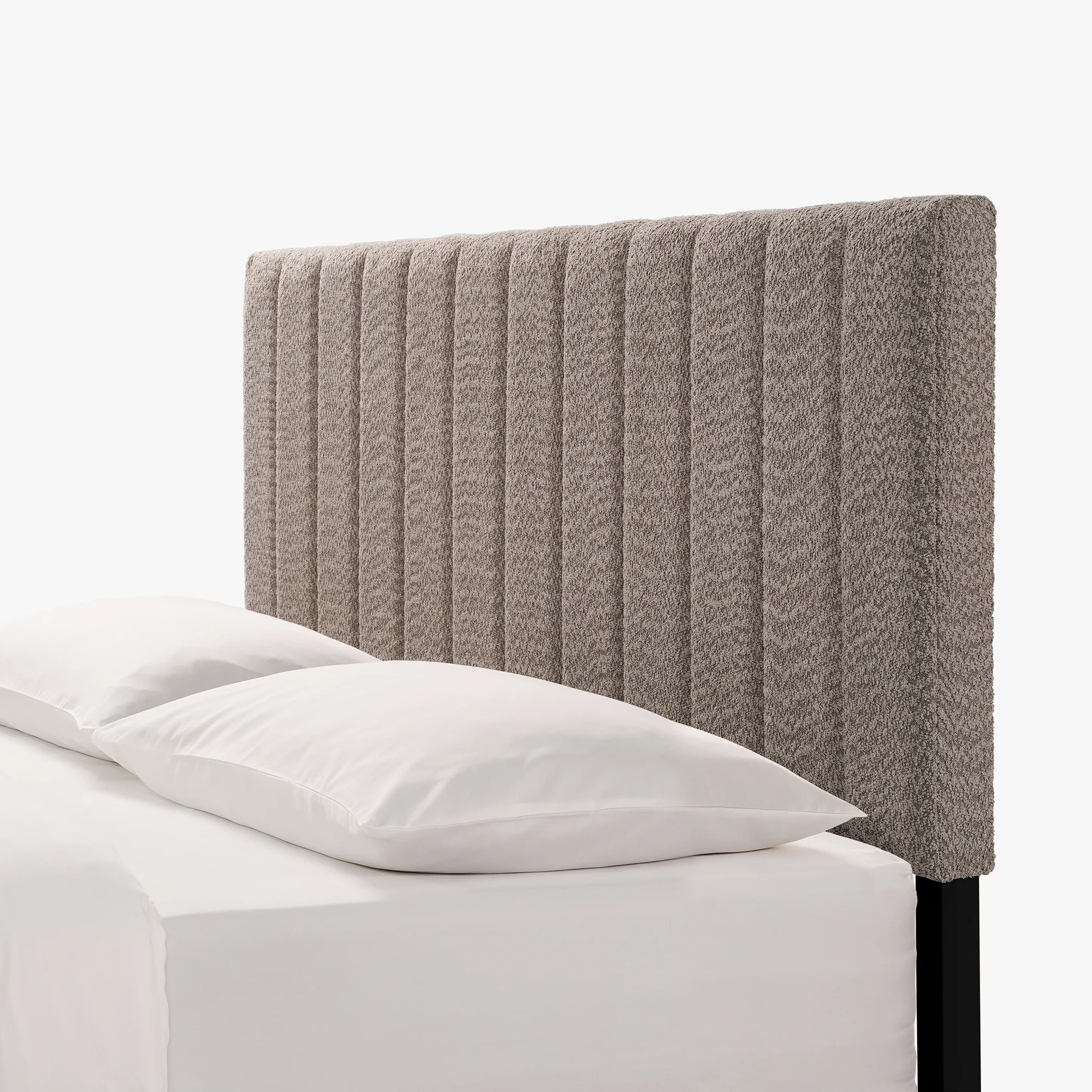 Tufted Boucle Upholstered Gray Queen Platform Bedframe - Image 13