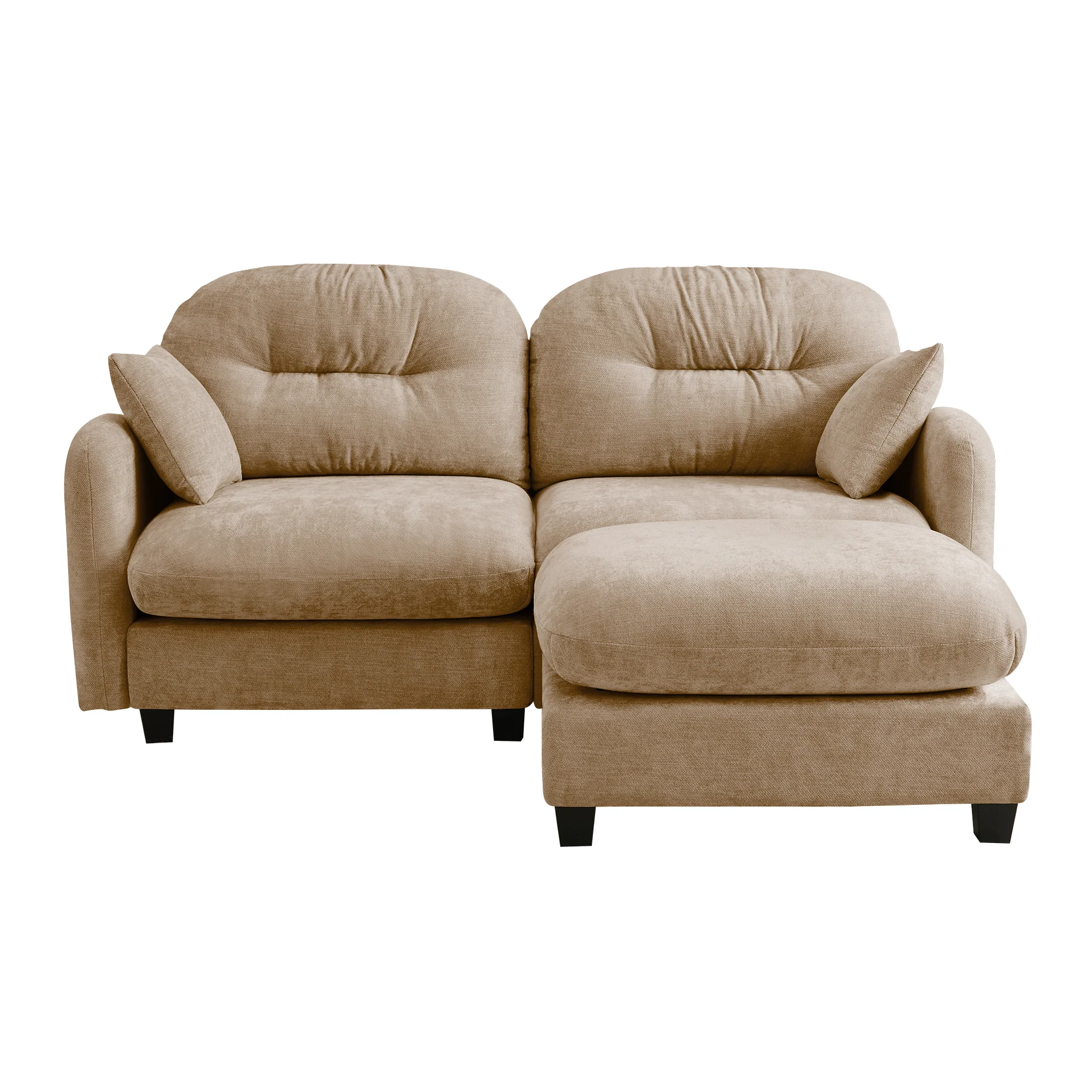 Tufted Chenille Cloud Loveseat Sectional Sofa Couch with Ottoman - Image 25