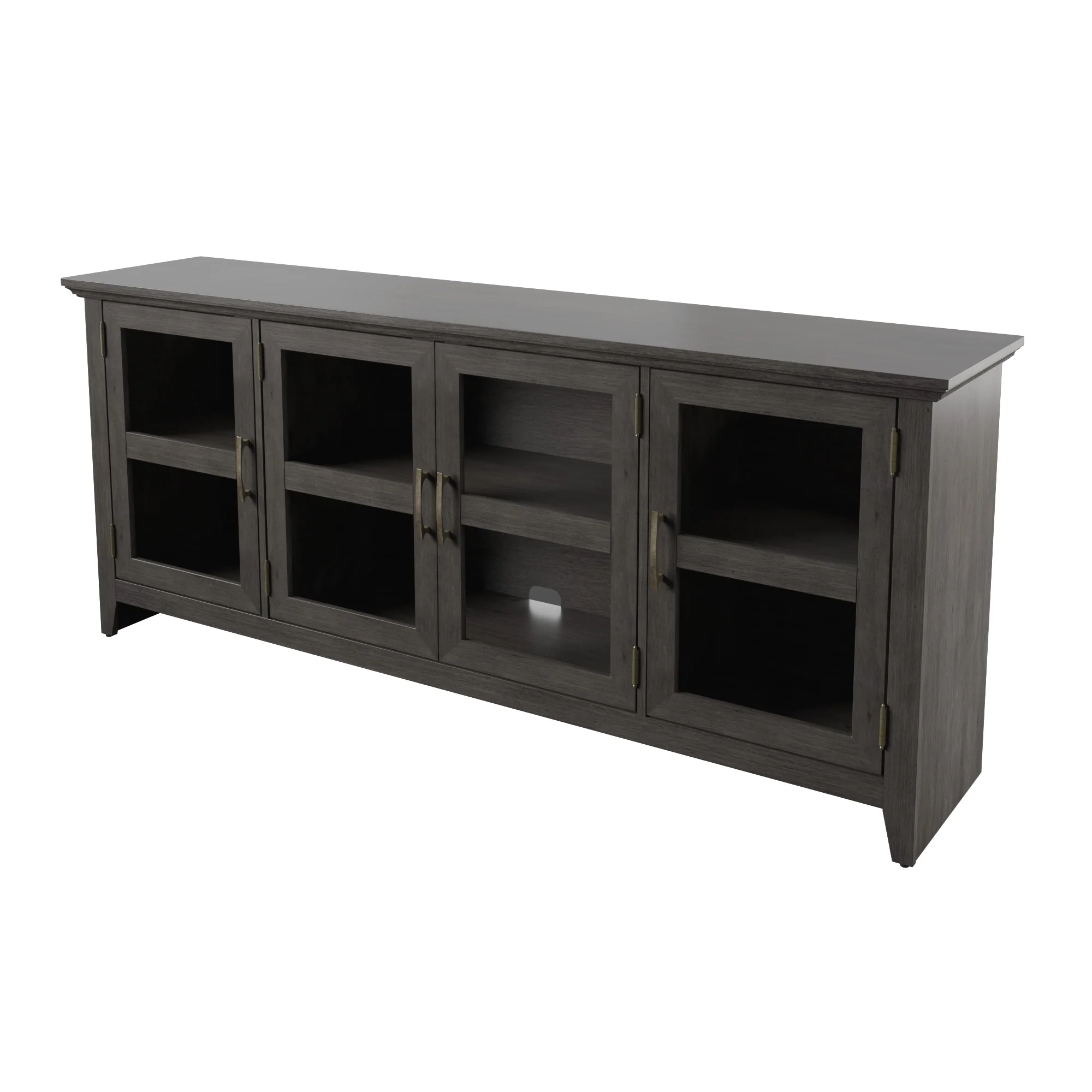 Tempered Glass Doors 72' TV Stand Media Console - Image 11