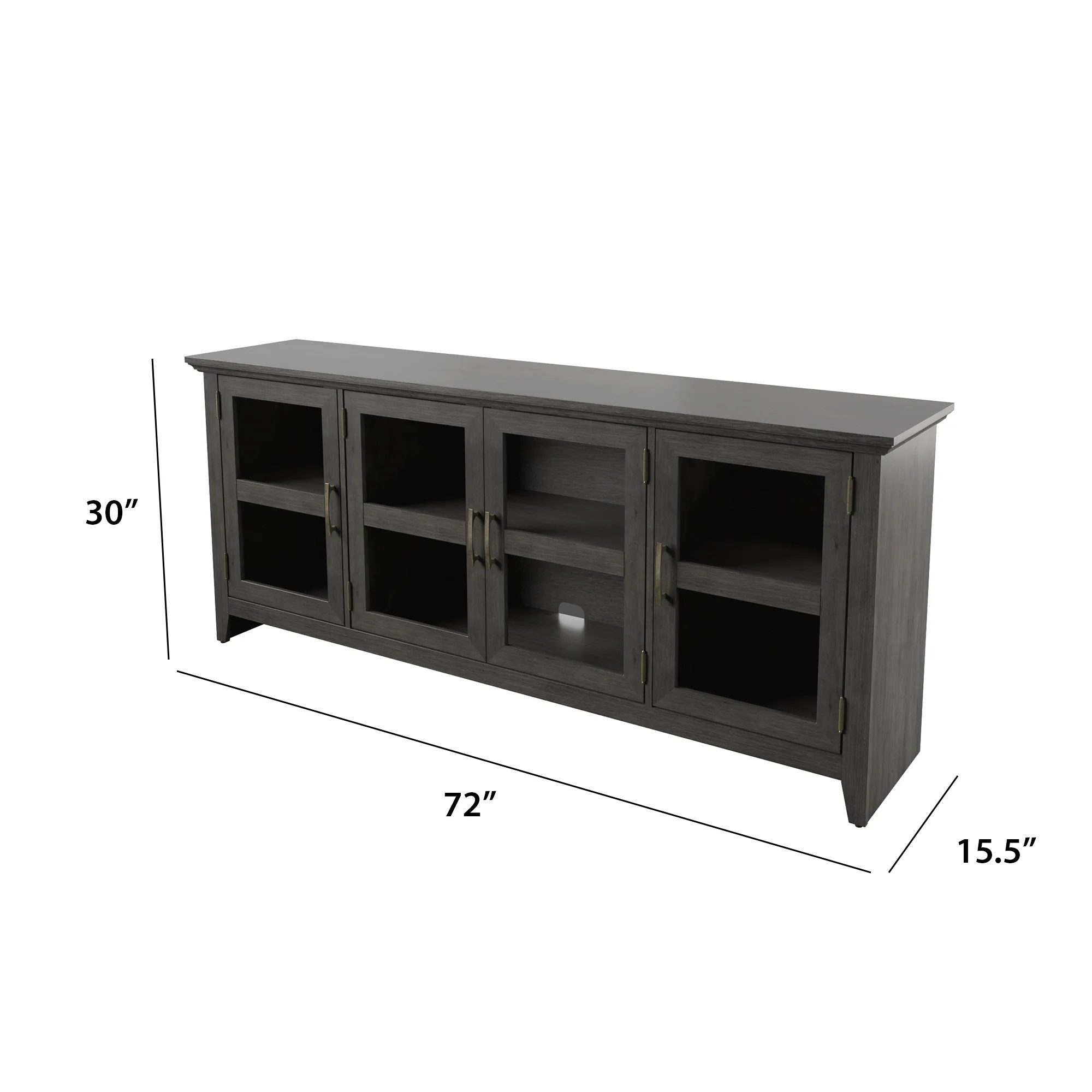 Tempered Glass Doors 72' TV Stand Media Console - Image 12