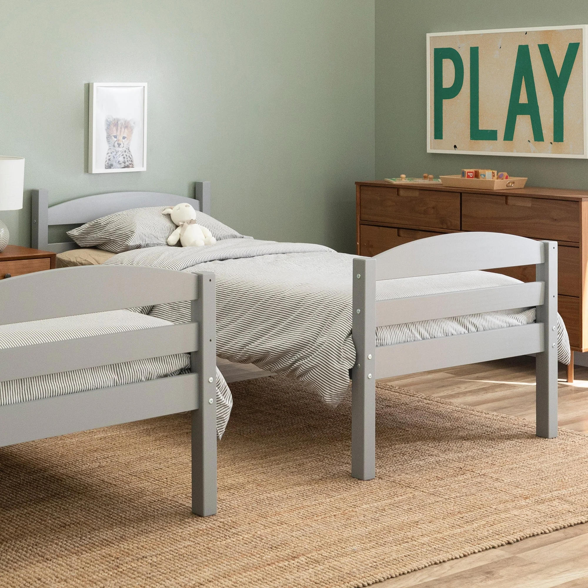 Carolina Transitional Solid Wood Twin-over-Twin Bunk Bed - Image 17