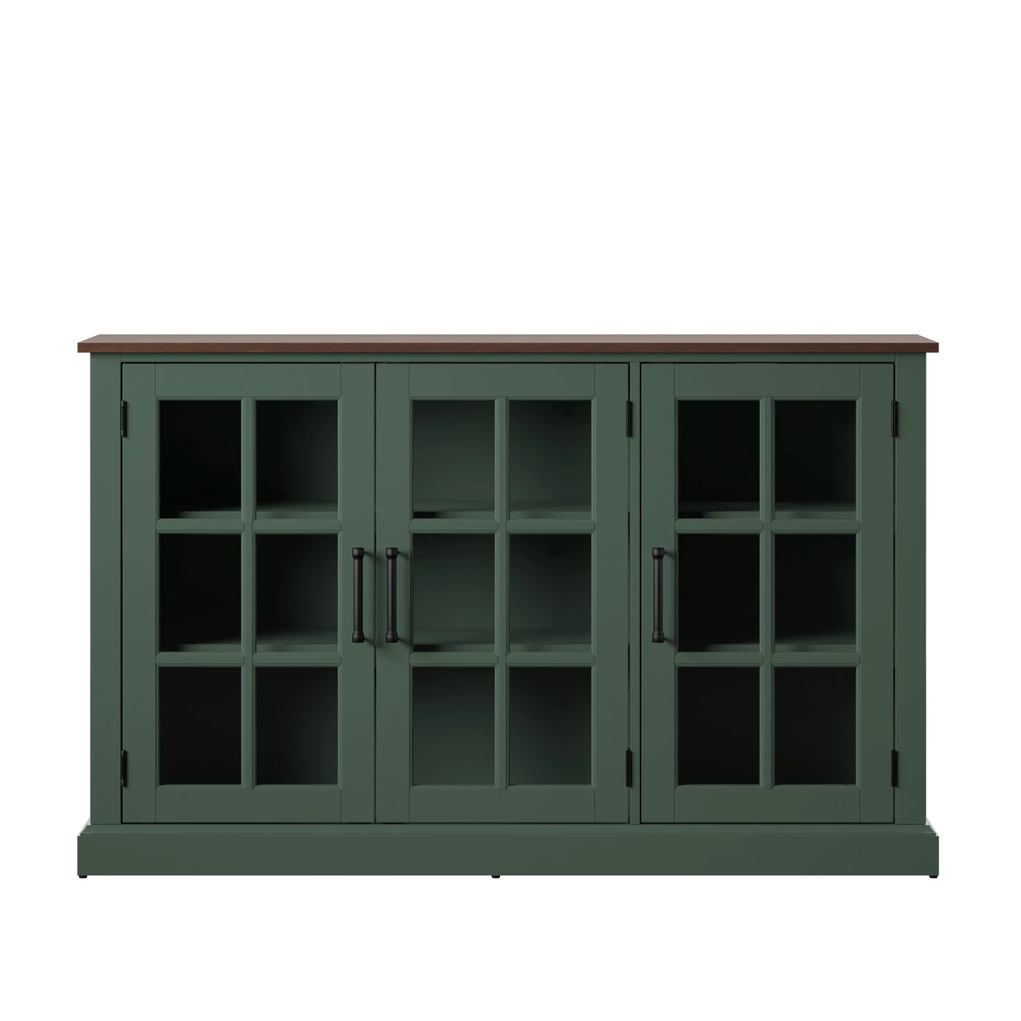 Farmhouse Window Pane Glass Doors Two Tone Buffet Sideboard - Image 12