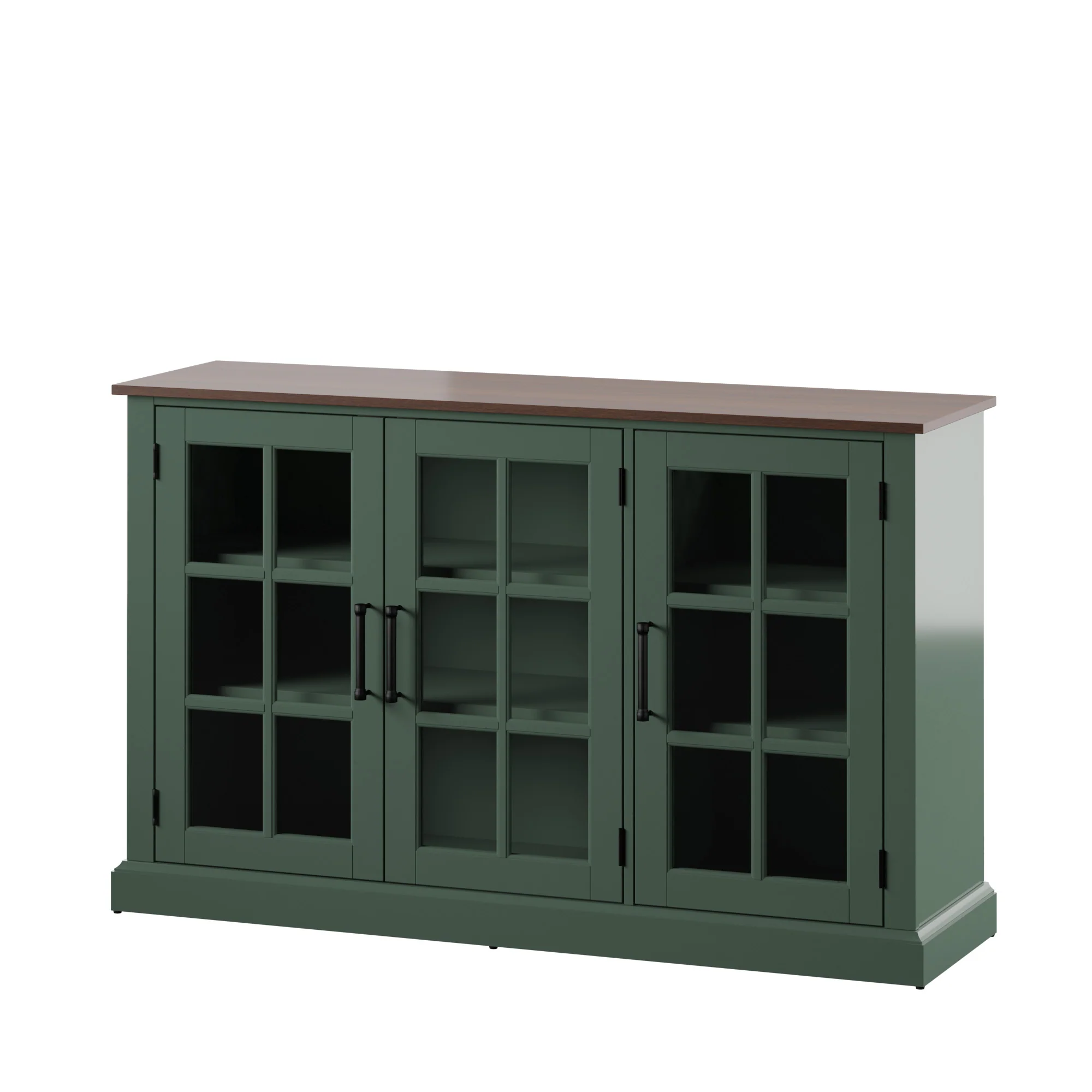 Farmhouse Window Pane Glass Doors Two Tone Buffet Sideboard - Image 14