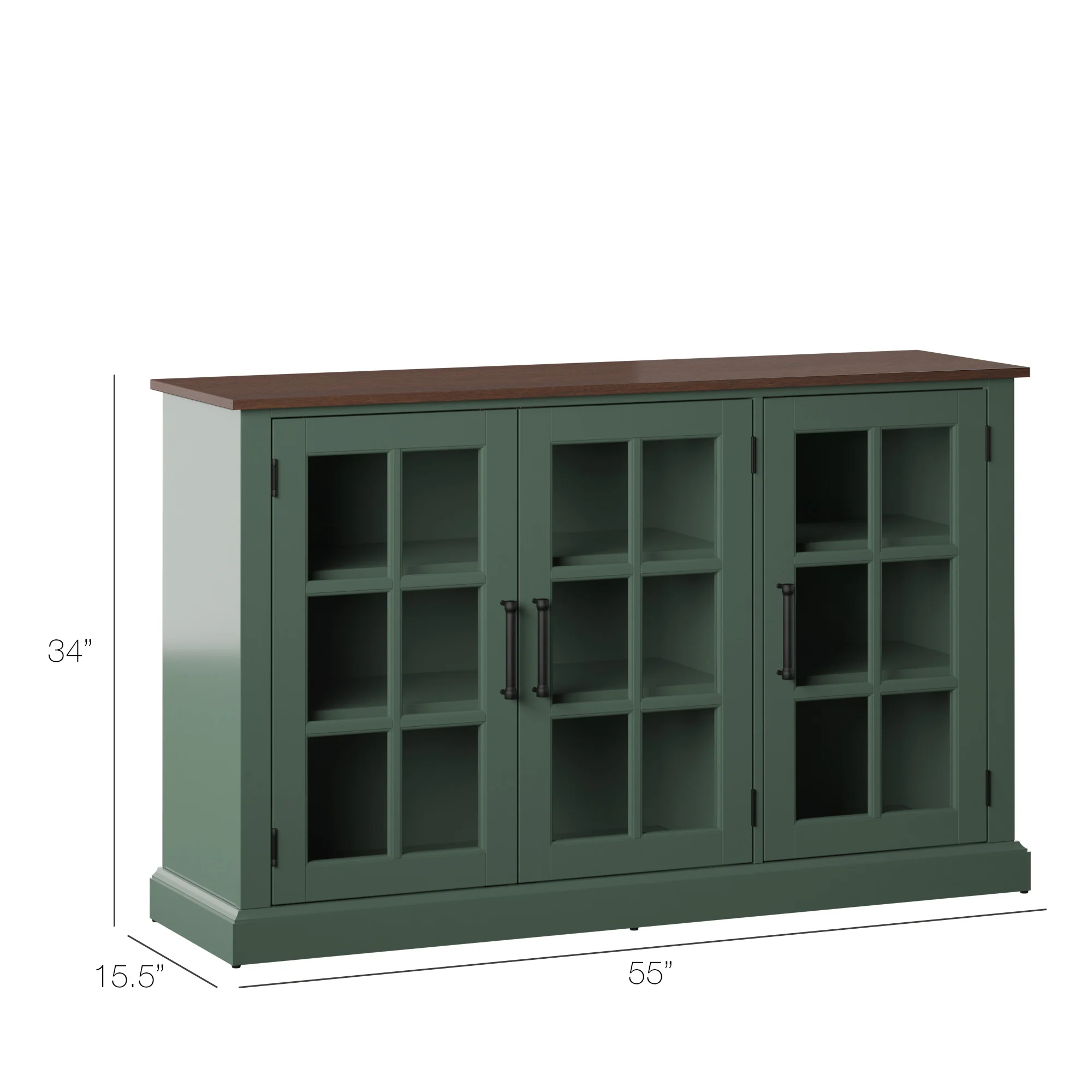 Farmhouse Window Pane Glass Doors Two Tone Buffet Sideboard - Image 15