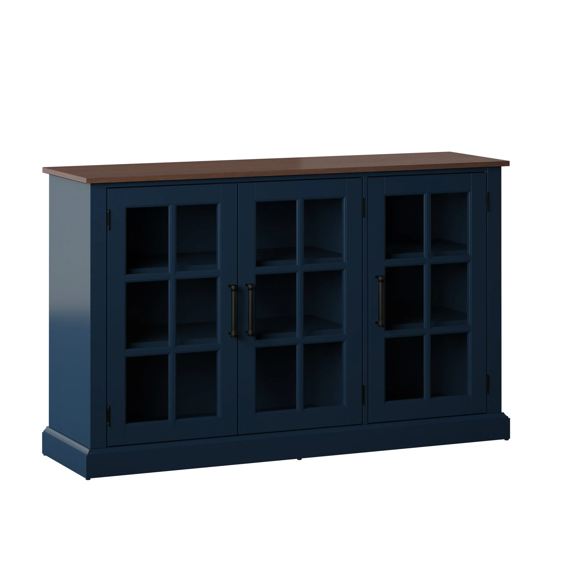 Farmhouse Window Pane Glass Doors Two Tone Buffet Sideboard - Image 20