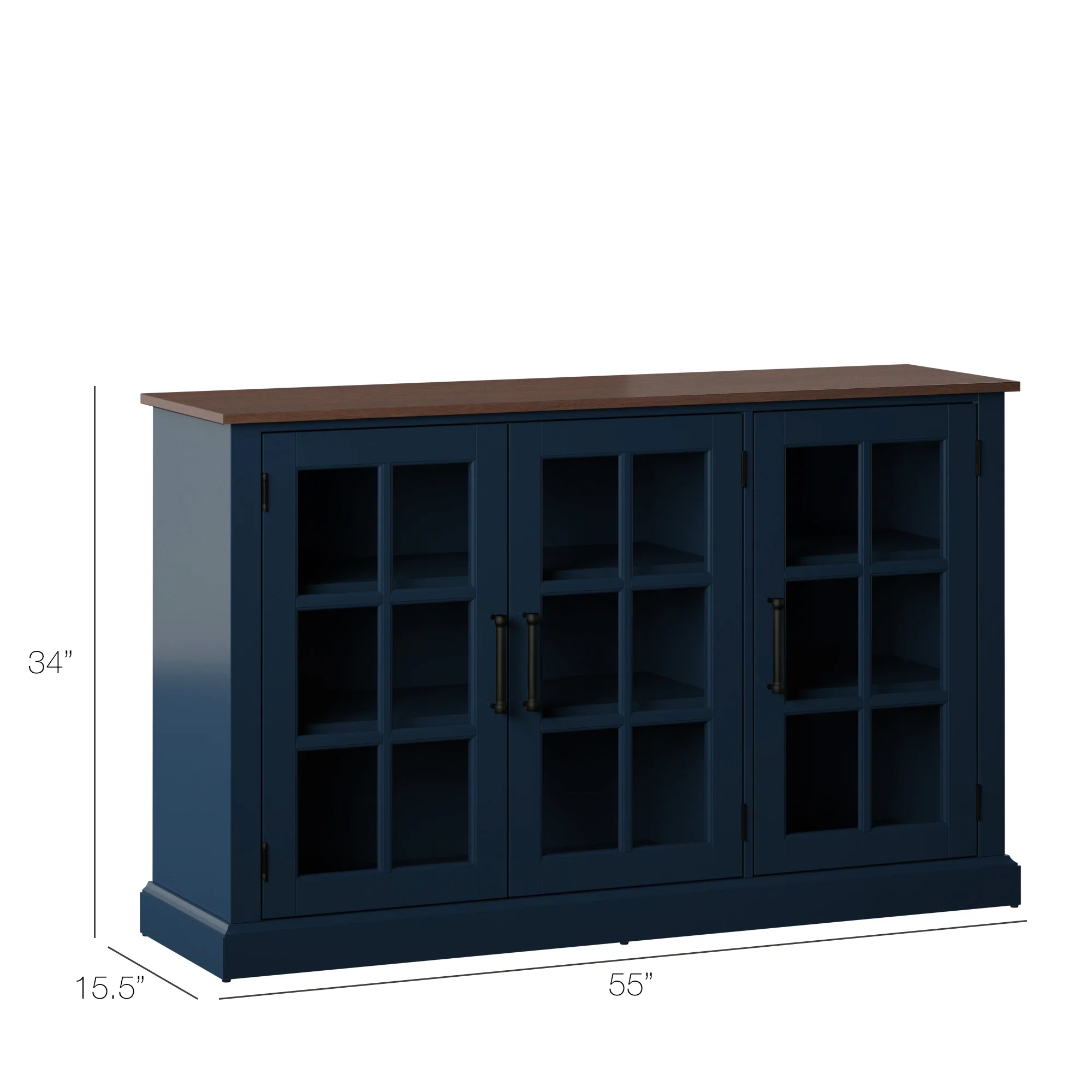 Farmhouse Window Pane Glass Doors Two Tone Buffet Sideboard - Image 22