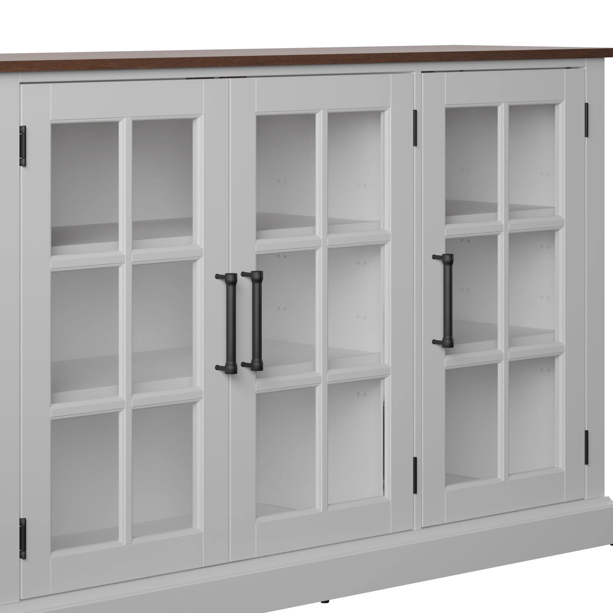 Farmhouse Window Pane Glass Doors Two Tone Buffet Sideboard - Image 4