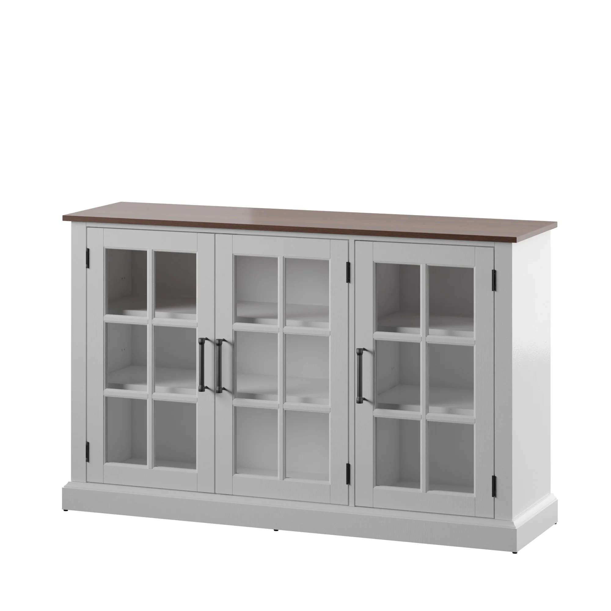 Farmhouse Window Pane Glass Doors Two Tone Buffet Sideboard - Image 6