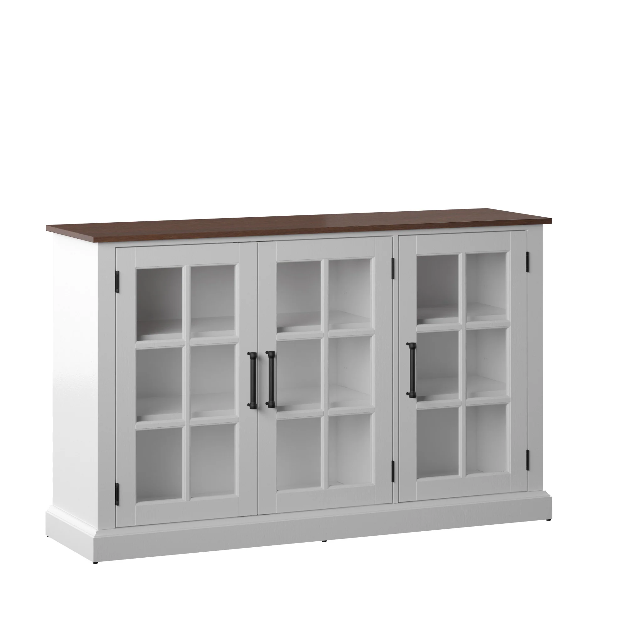 Farmhouse Window Pane Glass Doors Two Tone Buffet Sideboard - Image 7
