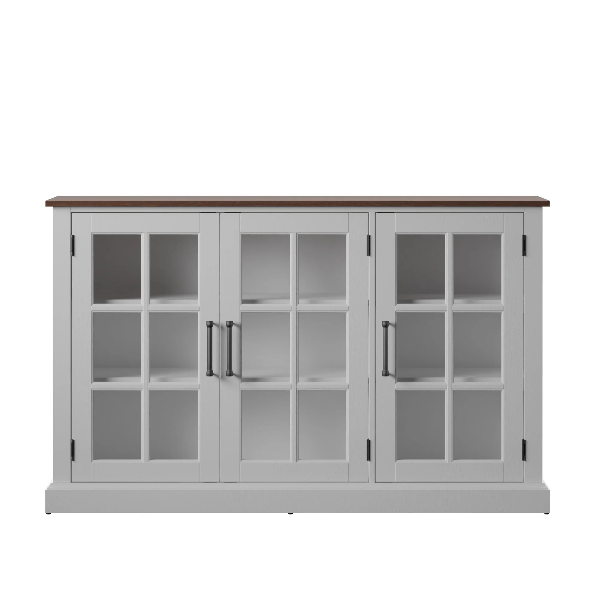 Farmhouse Window Pane Glass Doors Two Tone Buffet Sideboard - Image 8