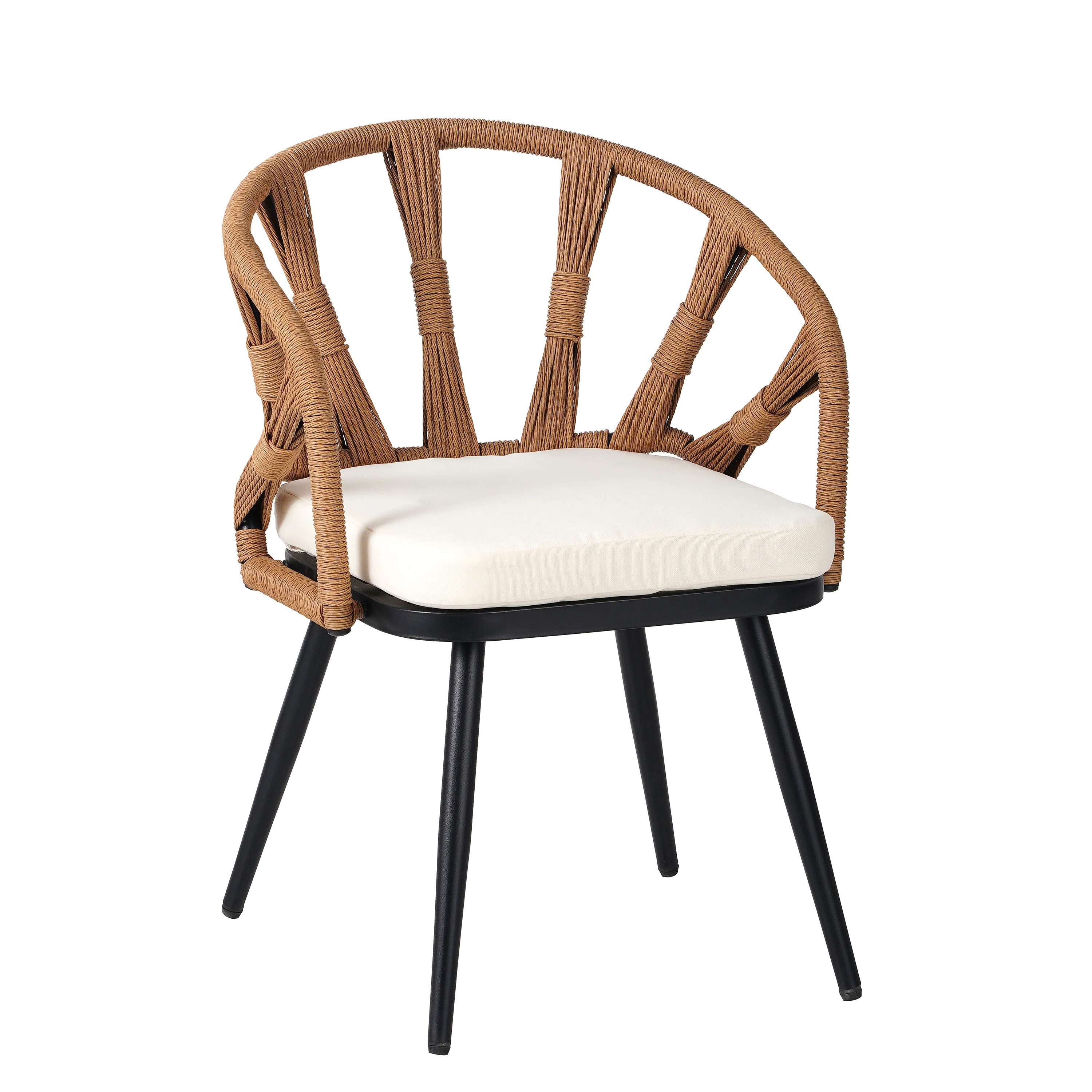 Walker Edison | U Style Contemporary Outdoor Dining Table and Chairs Set - Image 8