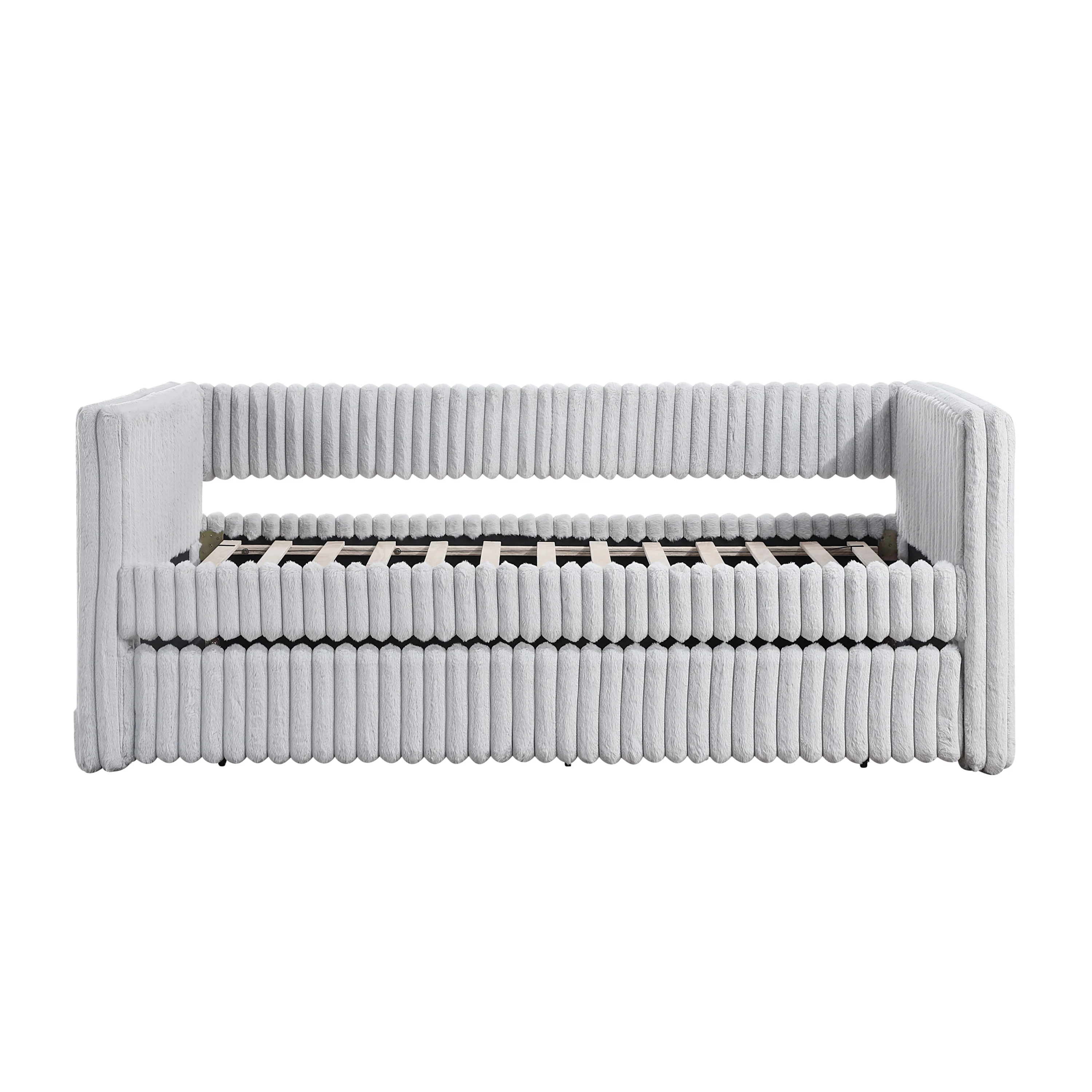 Walker Edison | Upholstered Corduroy Daybed with Trundle - Image 5