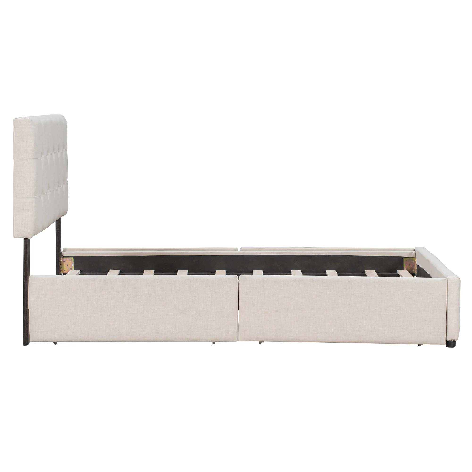 Walker Edison | Upholstered Queen Platform Bed with Storage - Image 10