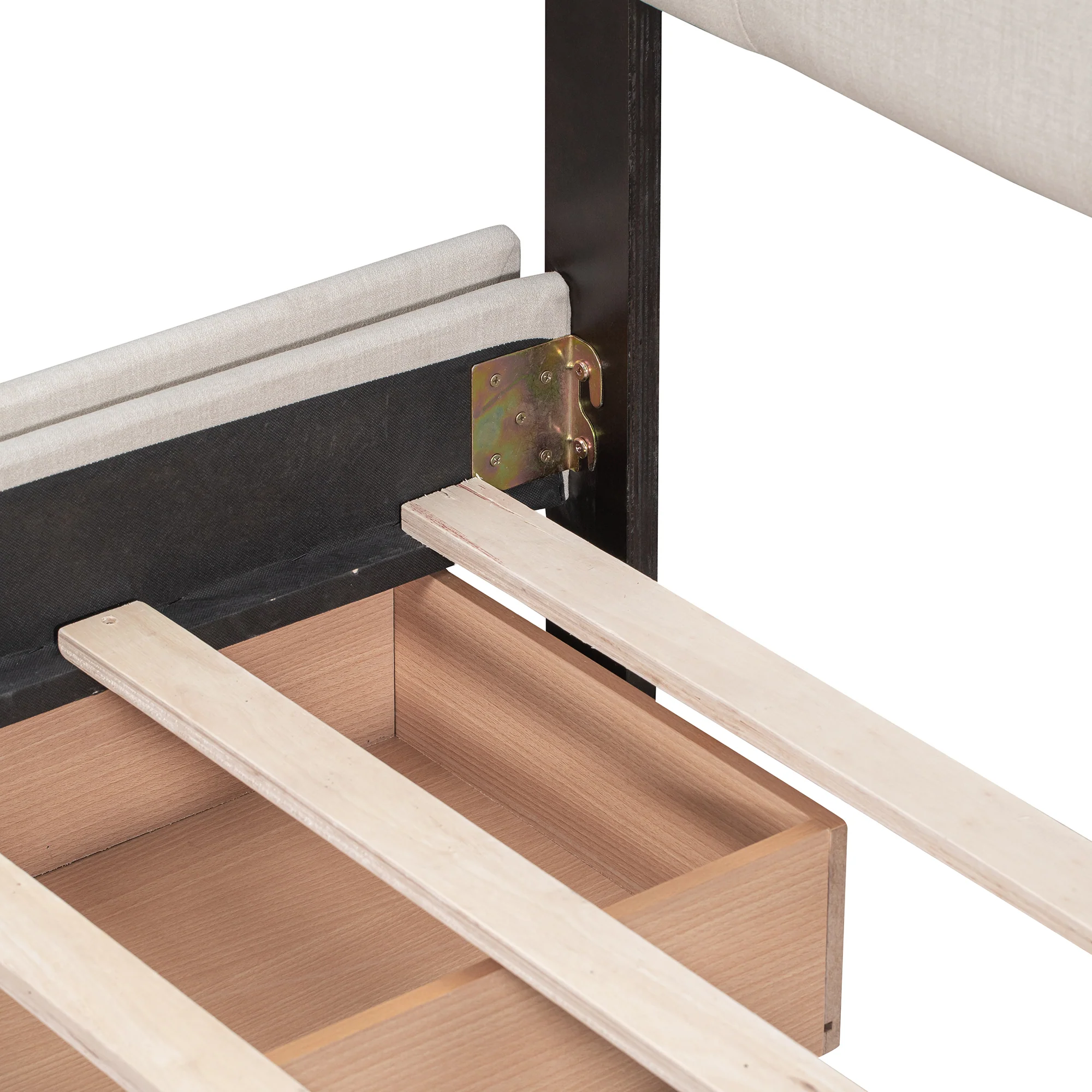 Walker Edison | Upholstered Queen Platform Bed with Storage - Image 14