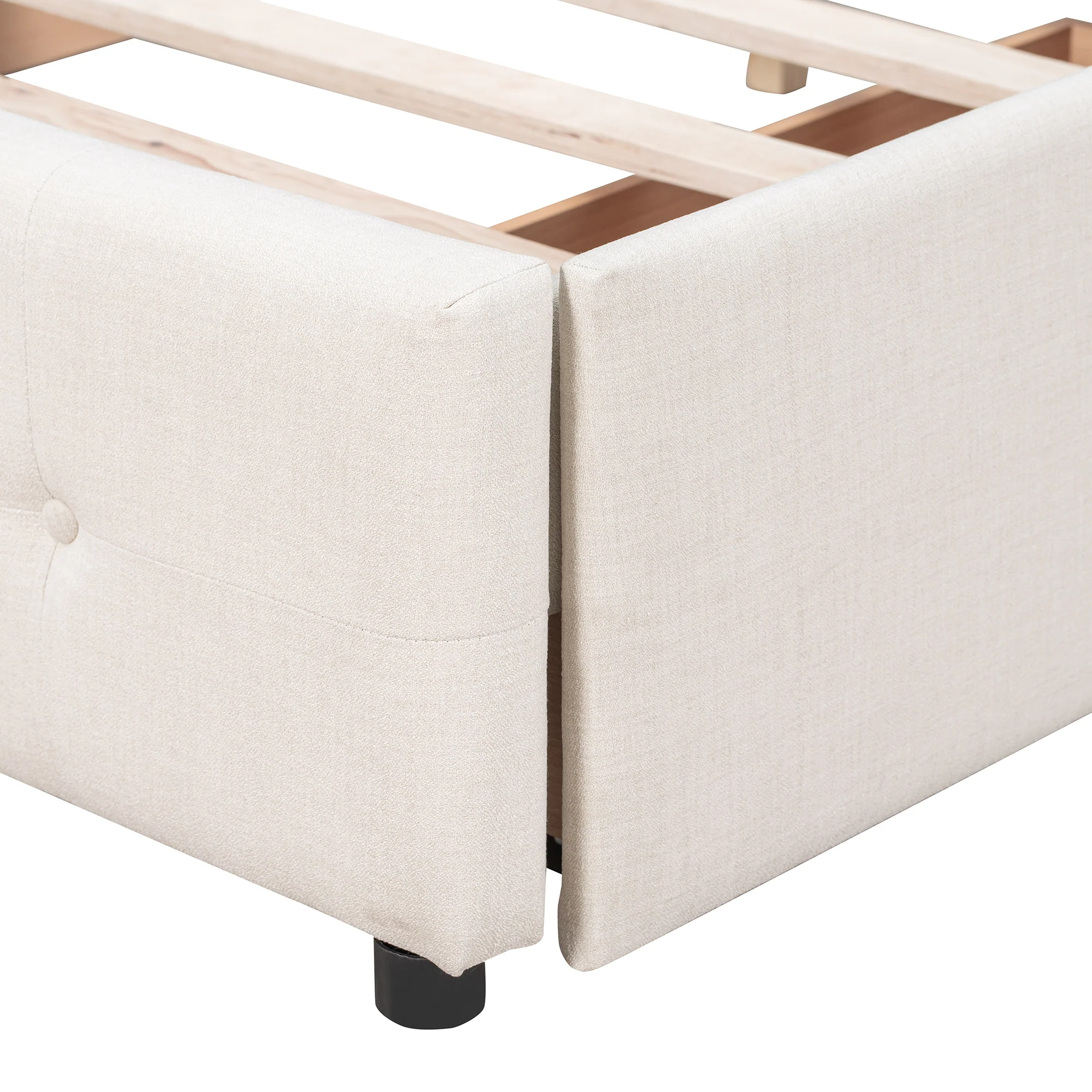 Walker Edison | Upholstered Queen Platform Bed with Storage - Image 16