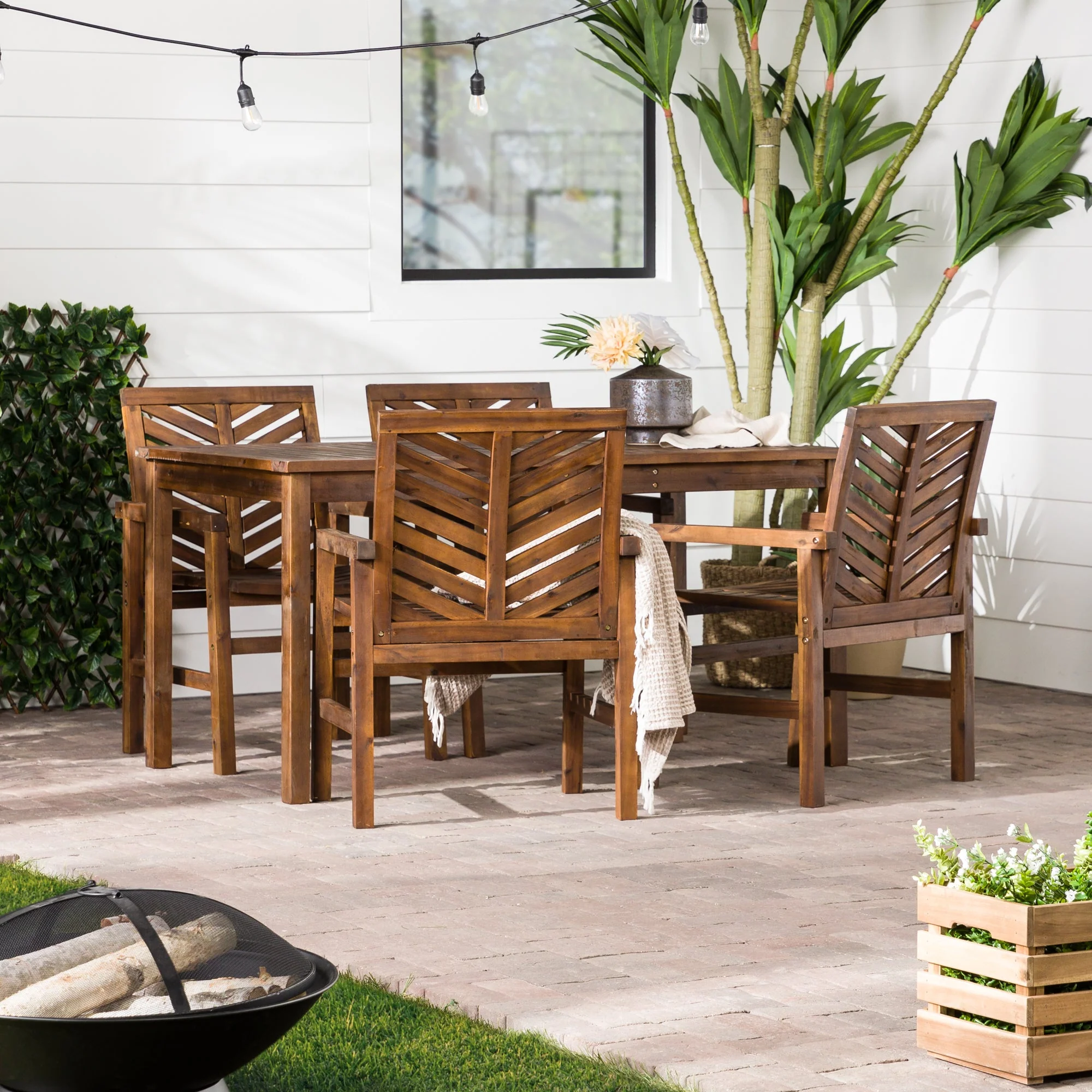 Vincent 5-Piece Outdoor Patio Dining Set - Image 3