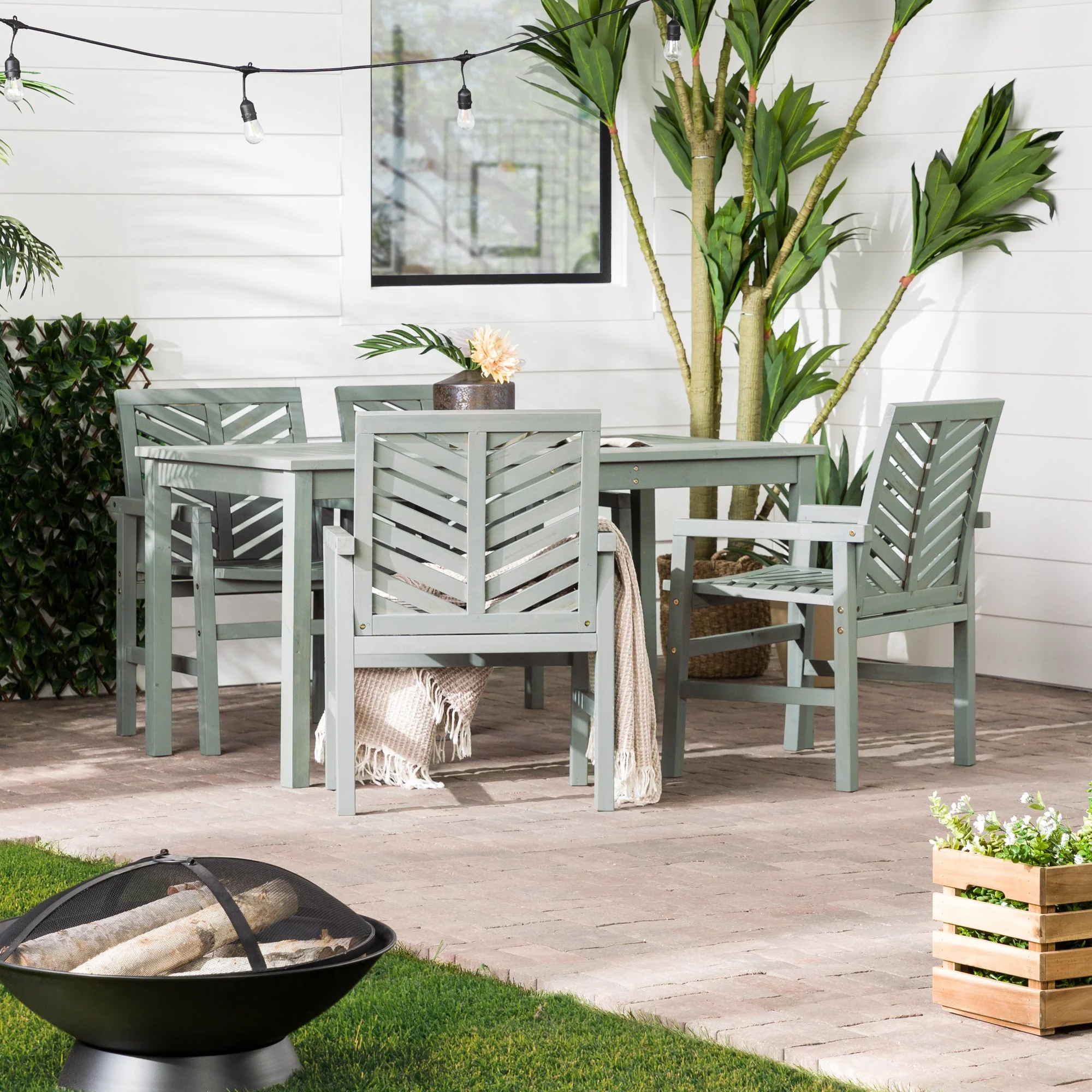 Vincent 5-Piece Outdoor Patio Dining Set - Image 5