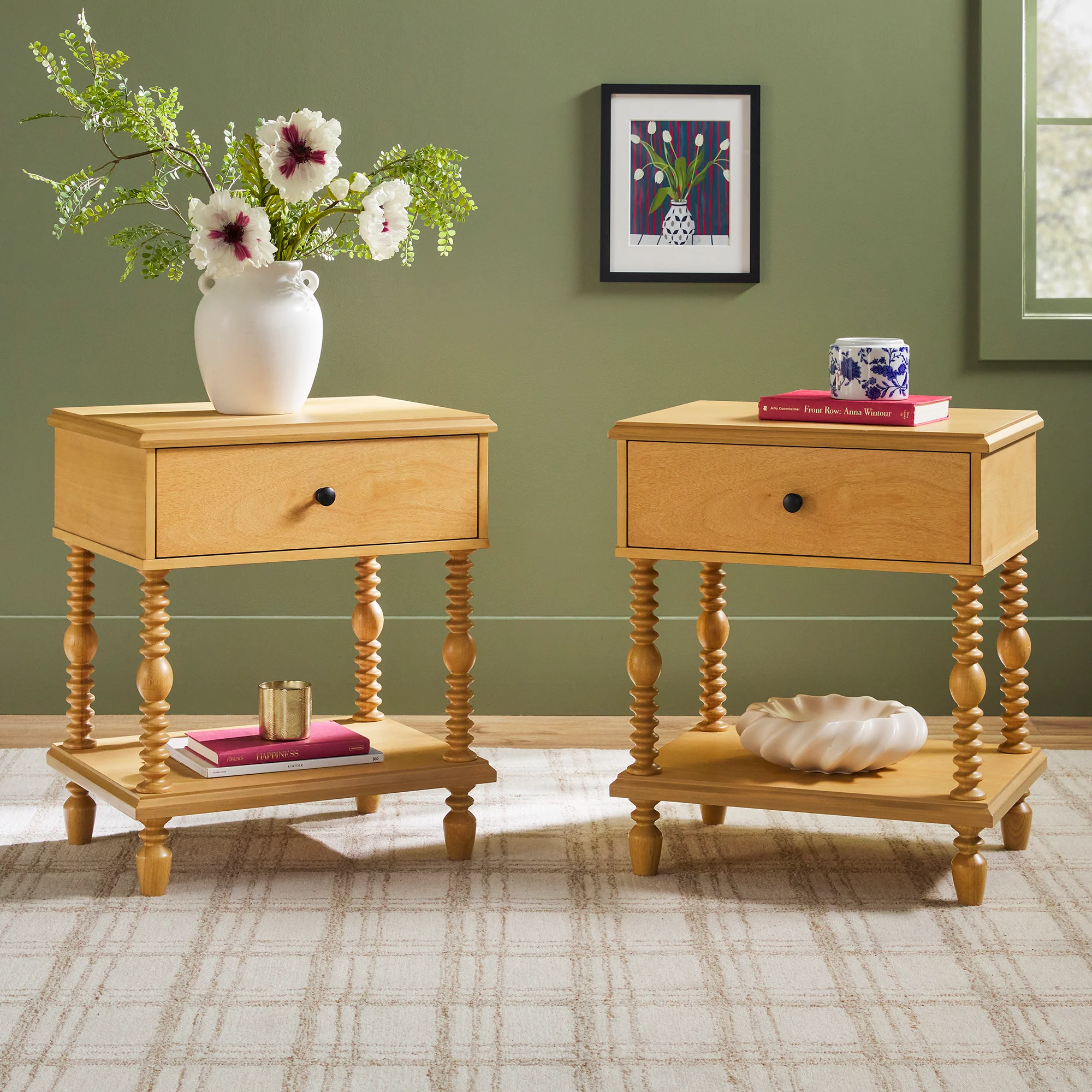Traditional Vivienne Easy Assembly Solid Wood Nightstand - Image 51