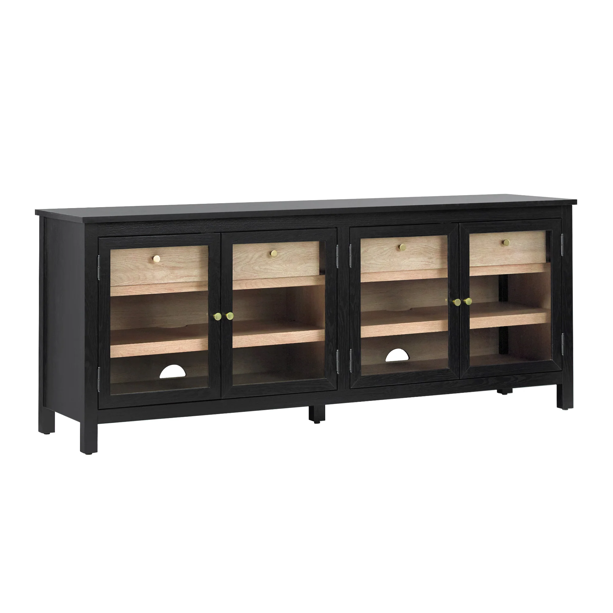Harlow Modern Easy Assembly Glass Door 70” Sideboard TV Stand - Image 10