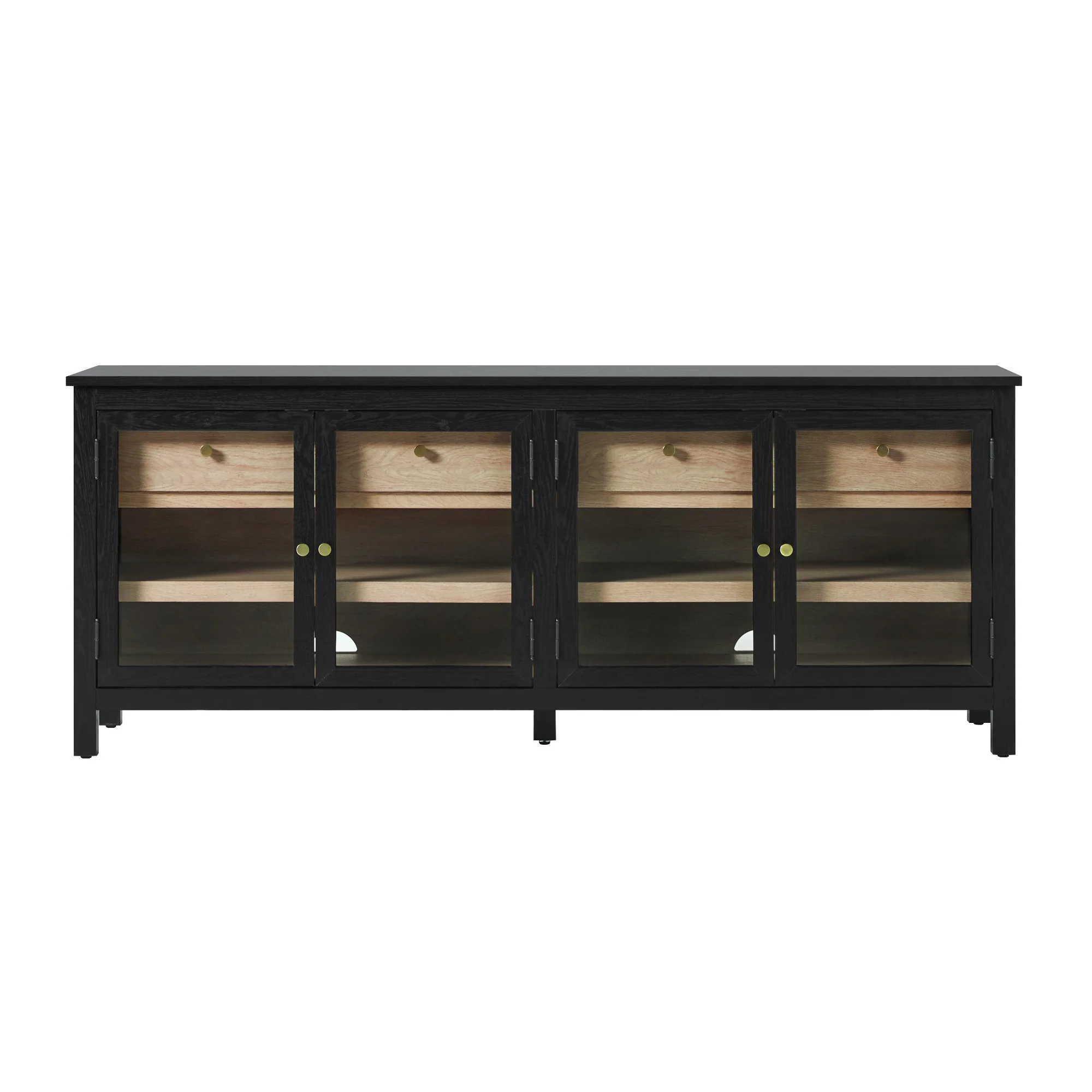 Harlow Modern Easy Assembly Glass Door 70” Sideboard TV Stand - Image 9