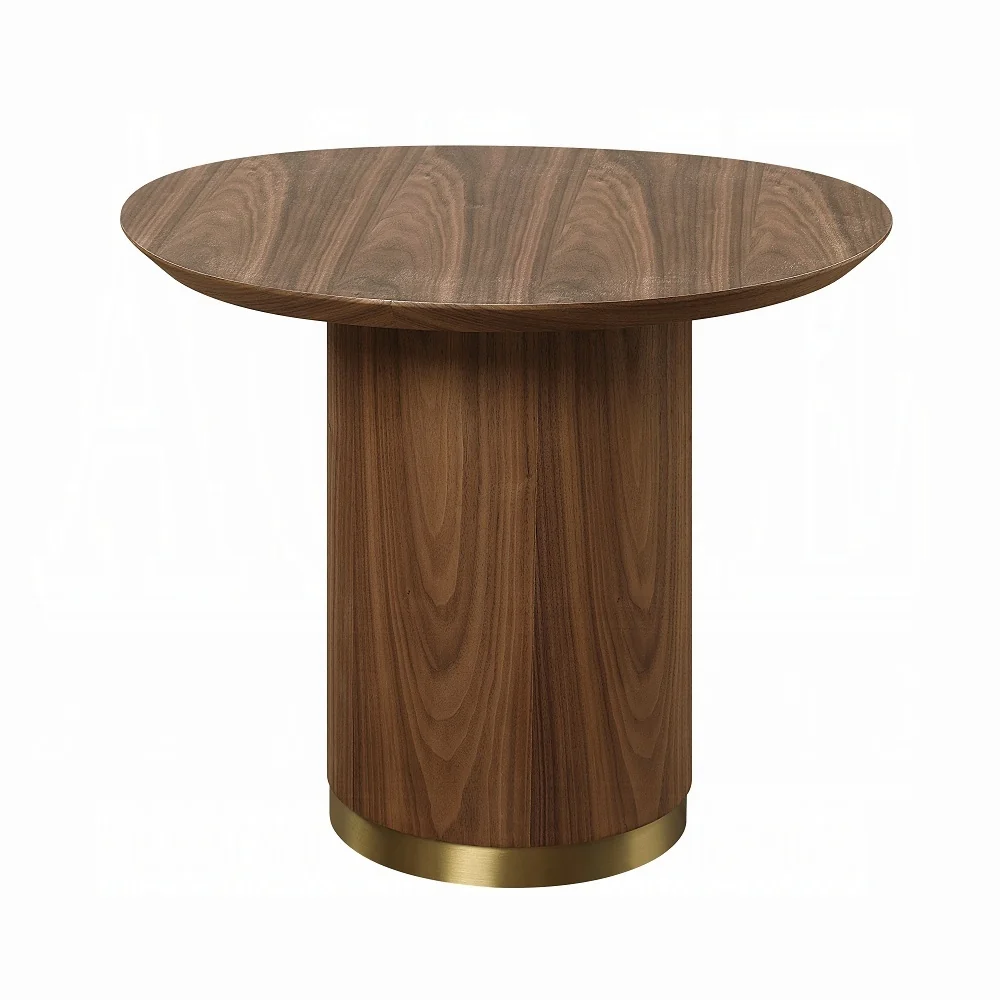 Walker Edison | Walnut End Table with Pedestal - Image 3