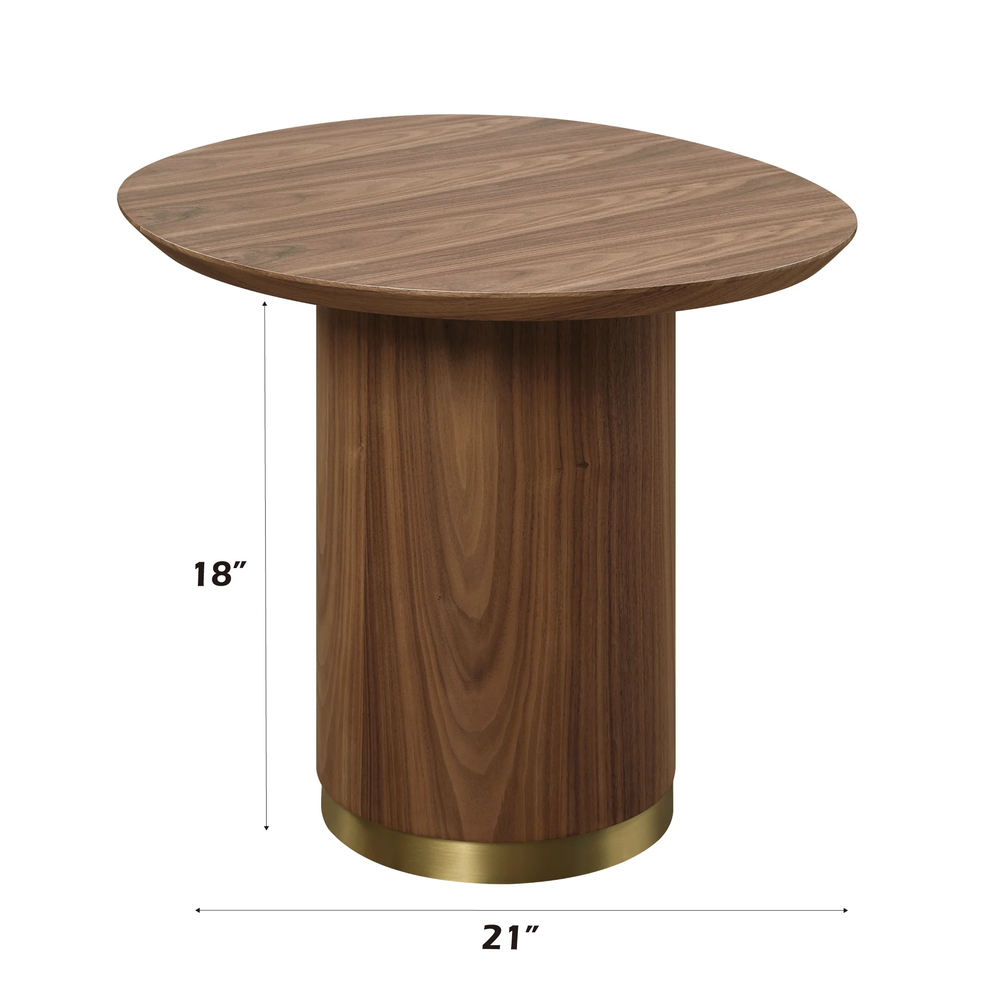 Walker Edison | Walnut End Table with Pedestal - Image 5