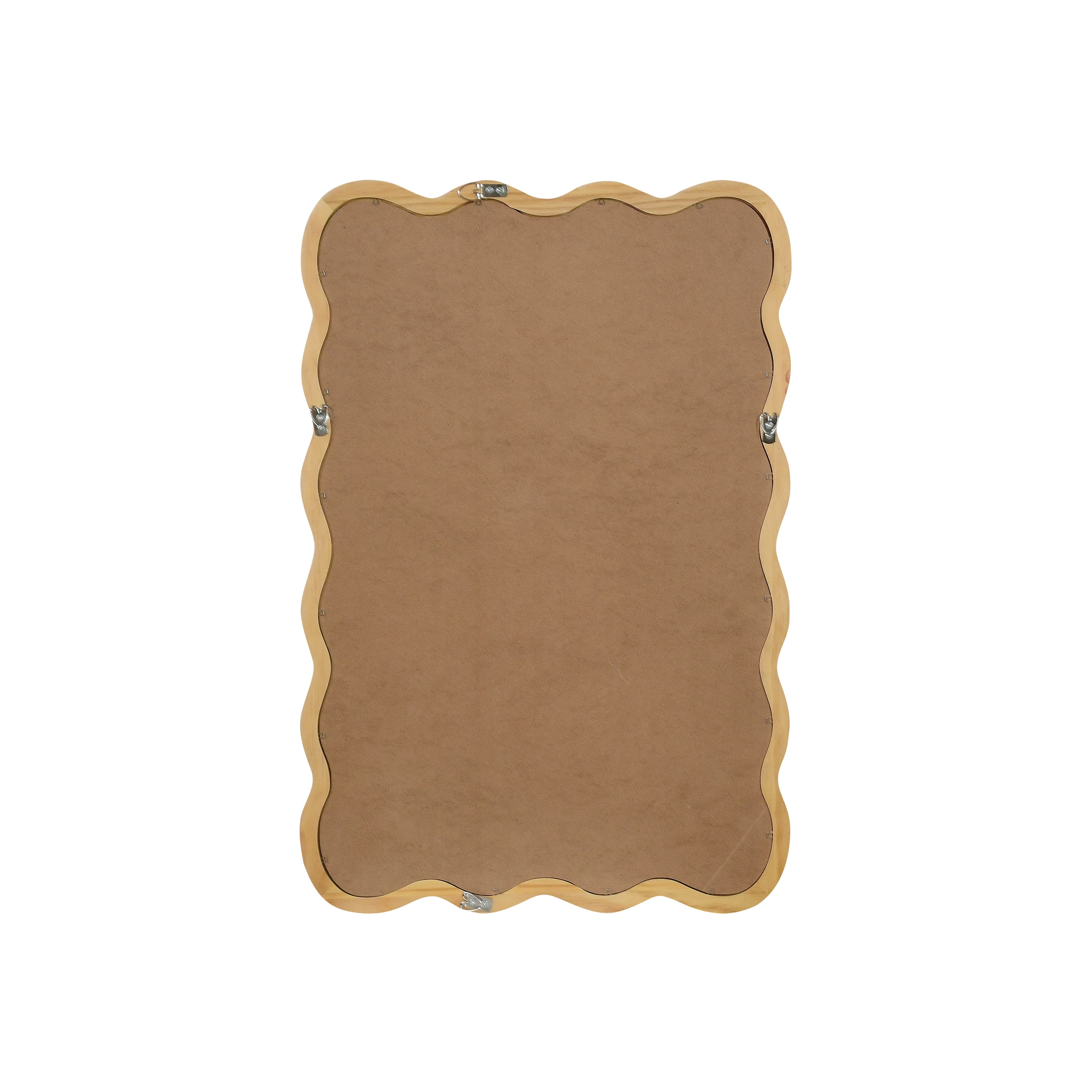 Wavy Rectangle Solid Wood Frame Decorative Mirror - Image 8