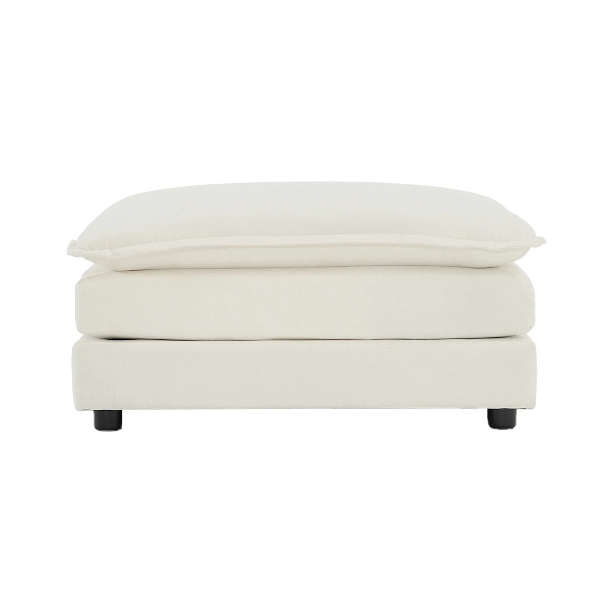 White Chenille Modular 146" Sectional Sofa with Ottoman - Image 9
