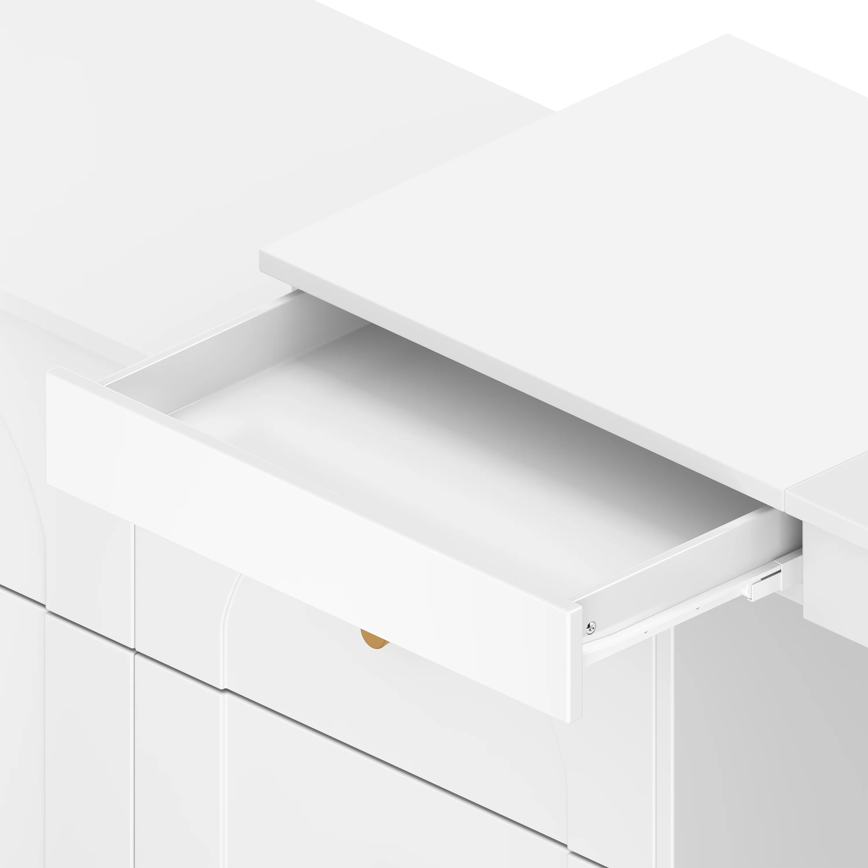 Walker Edison | White Multi-Functional Vanity Desk Dresser Set with Flip Mirror and Lights - Image 17