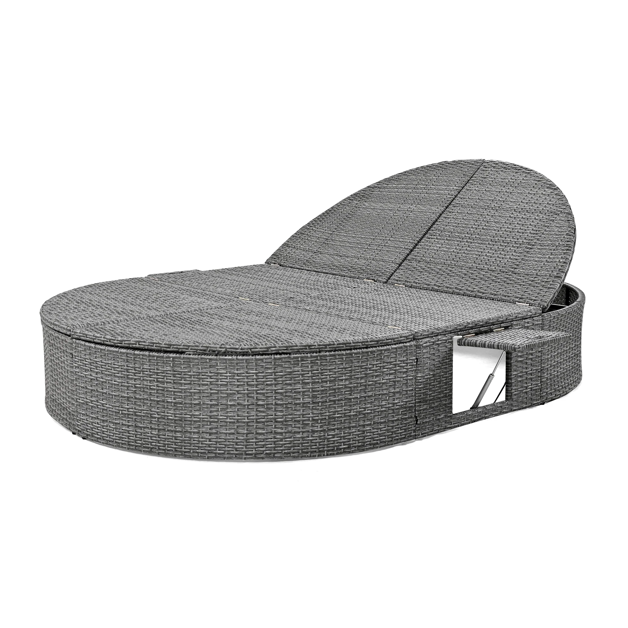Wicker Outdoor Sun Bed Patio 2-Person Daybed with Cushions and Pillows - Image 18