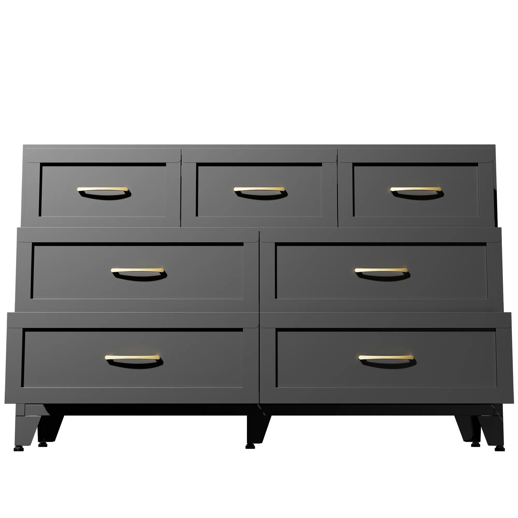 Wide Low-Profile 7-Drawer Dresser - Image 12