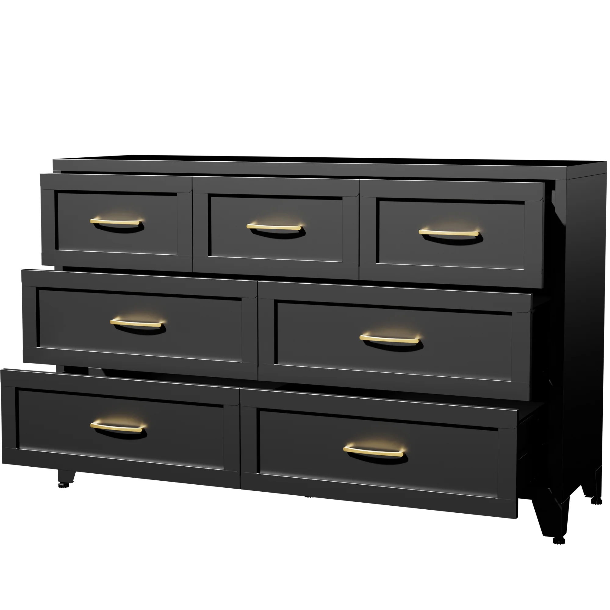 Wide Low-Profile 7-Drawer Dresser - Image 14