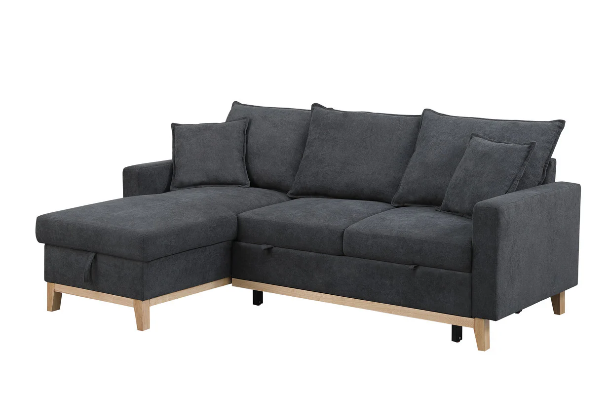 Woven Reversible Sleeper Sectional Sofa with Storage Chaise - Image 7